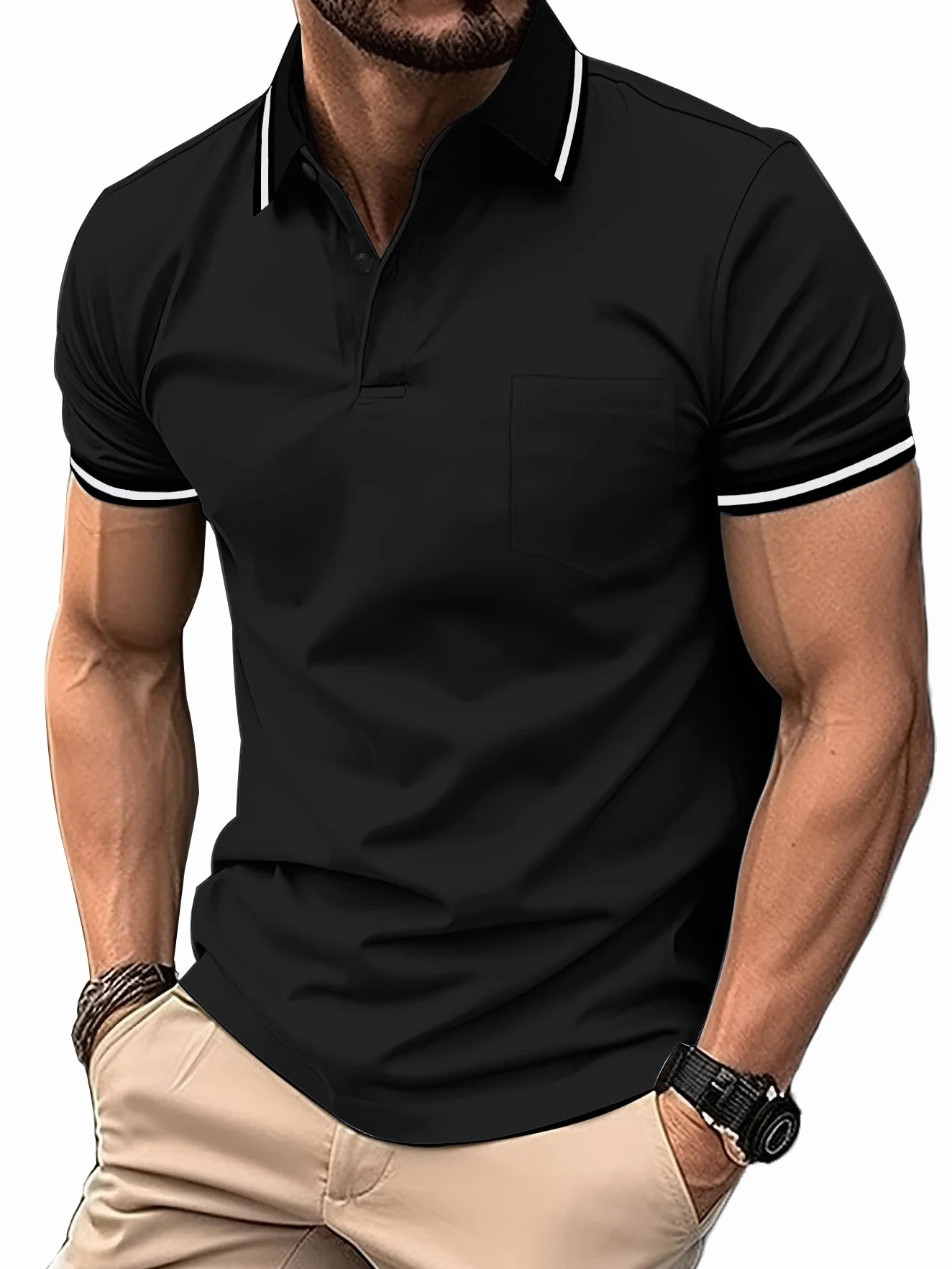 ZITY Polo Uomo Manica Corta Golf Maglietta Traspirante T Shirt Estiva Casual Sportiva