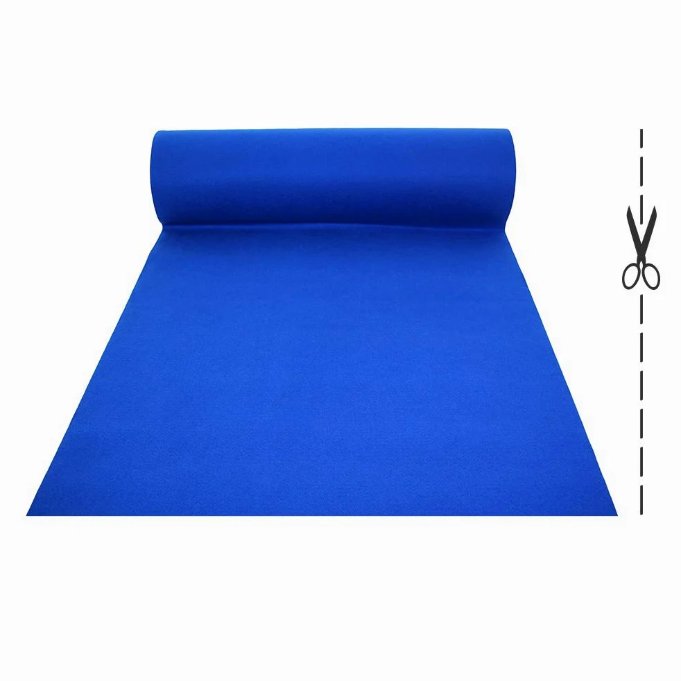 OLIVO.shop | ROTOLO PASSATOIA Blu su misura effetto moquette per matrimoni ed eventi con fondo antiscivolo, tappeto nuziale matrimonio, tappeto allestimenti per feste ROPAS (2x30 mt)