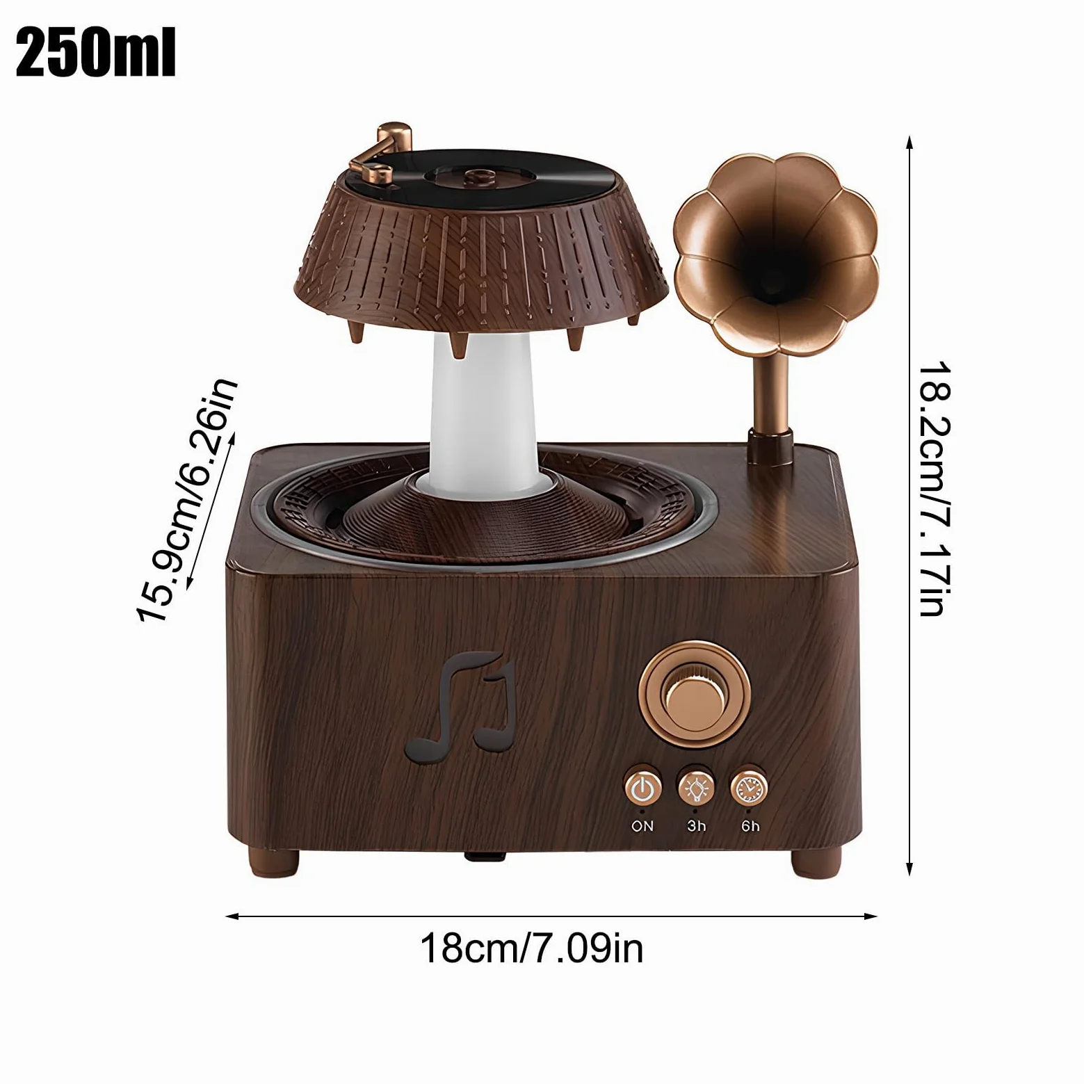 Diffusore Pioggia Profumatore d'Ambiente Retrò da 250ml con LED | Diffusore a d'Acqua con Spegnimento Automatico per Hotel Casa Auto Soggiorno Camera da Ufficio Domestico Relax