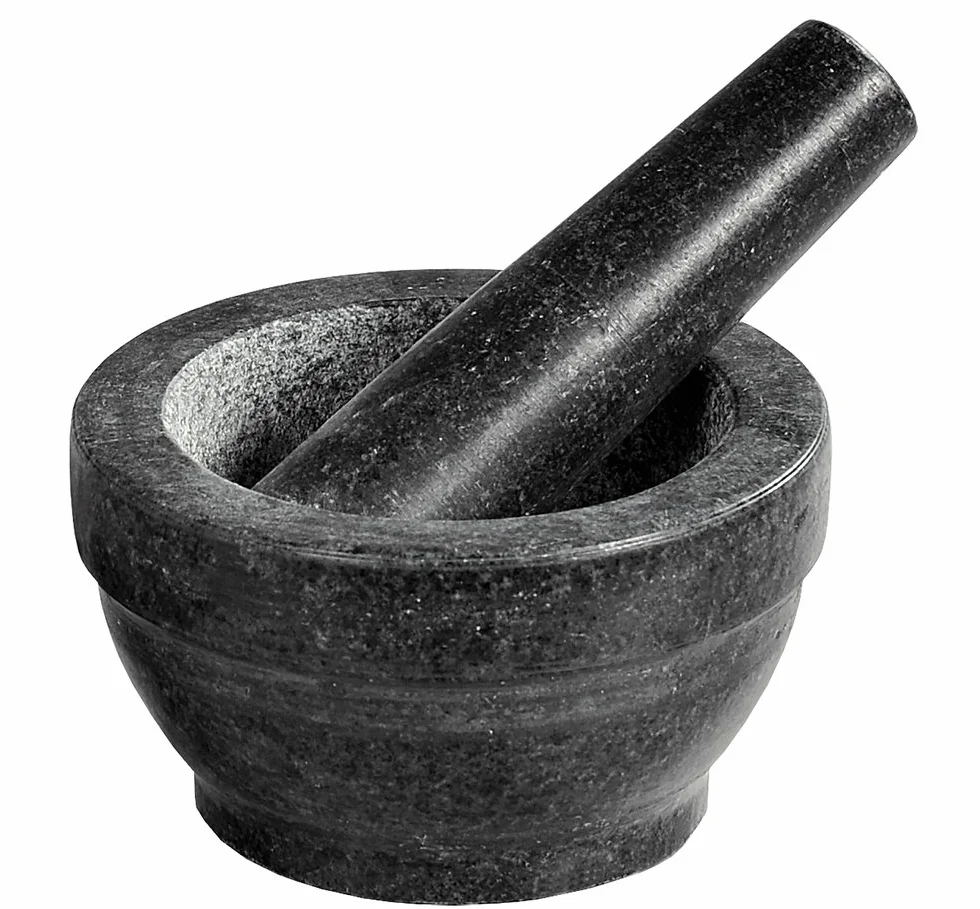 Kesper Mortaio con pestello in granito lucidato 16x8 cm