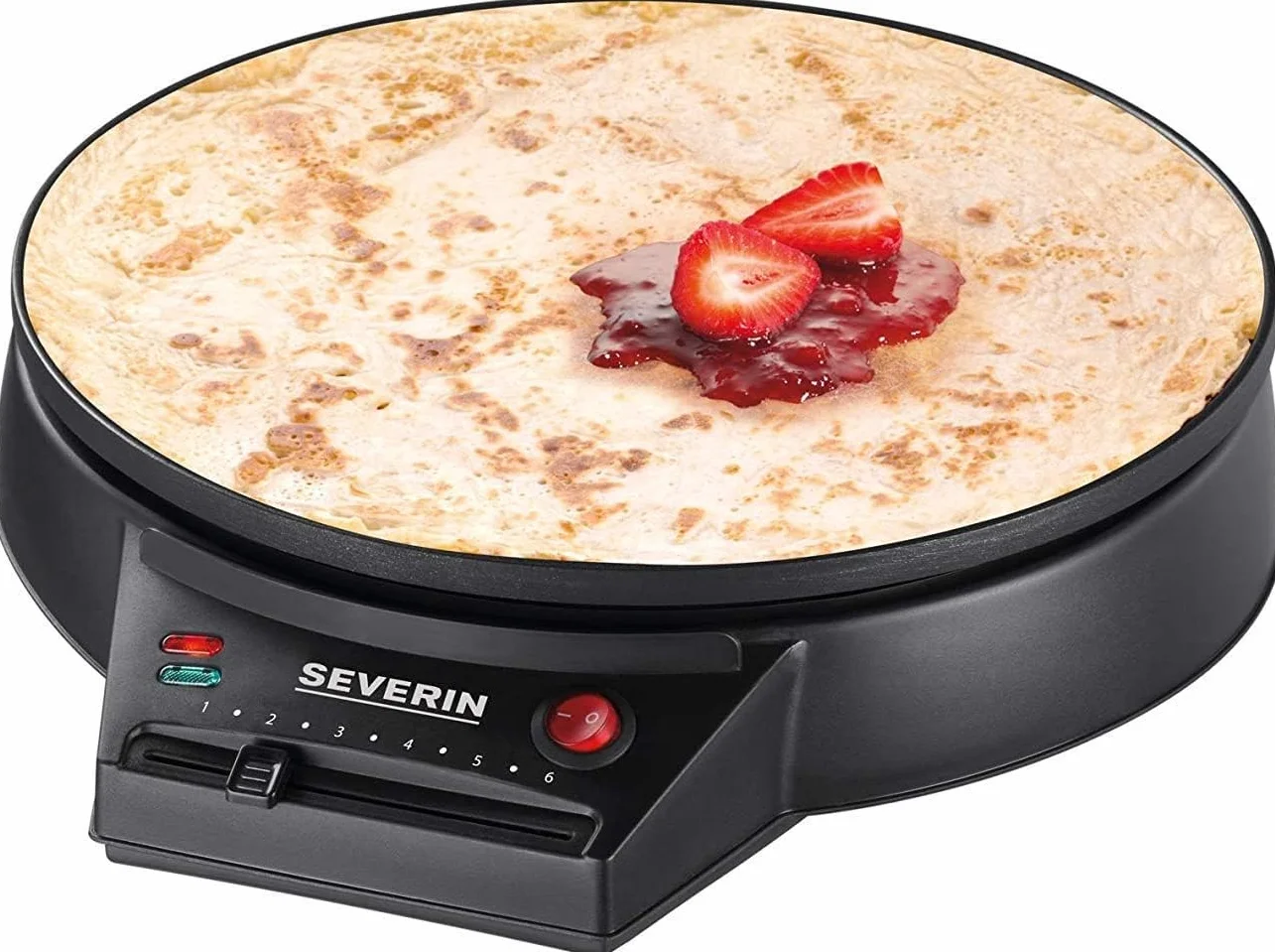 SEVERIN Crepiera Elettrica 30 cm 1000W Piastra Antiaderente Temperatura Regolabile CM 2198