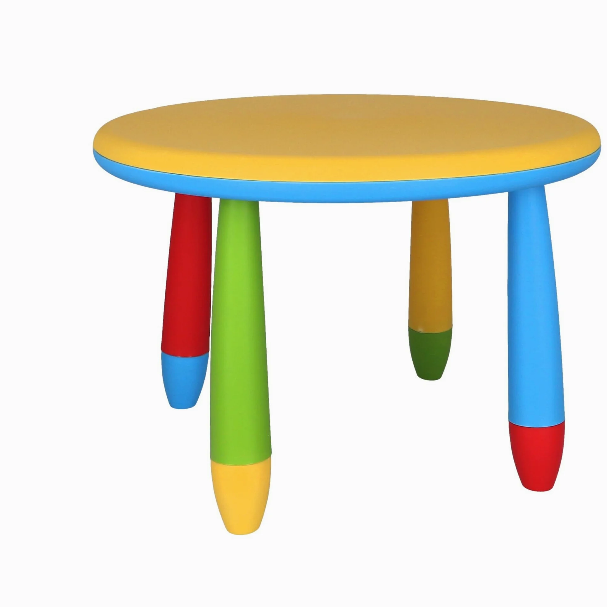 Mueblear 90048 - Tavolo rotondo per bambini, in plastica, 30 x 15 x 48 cm giallo