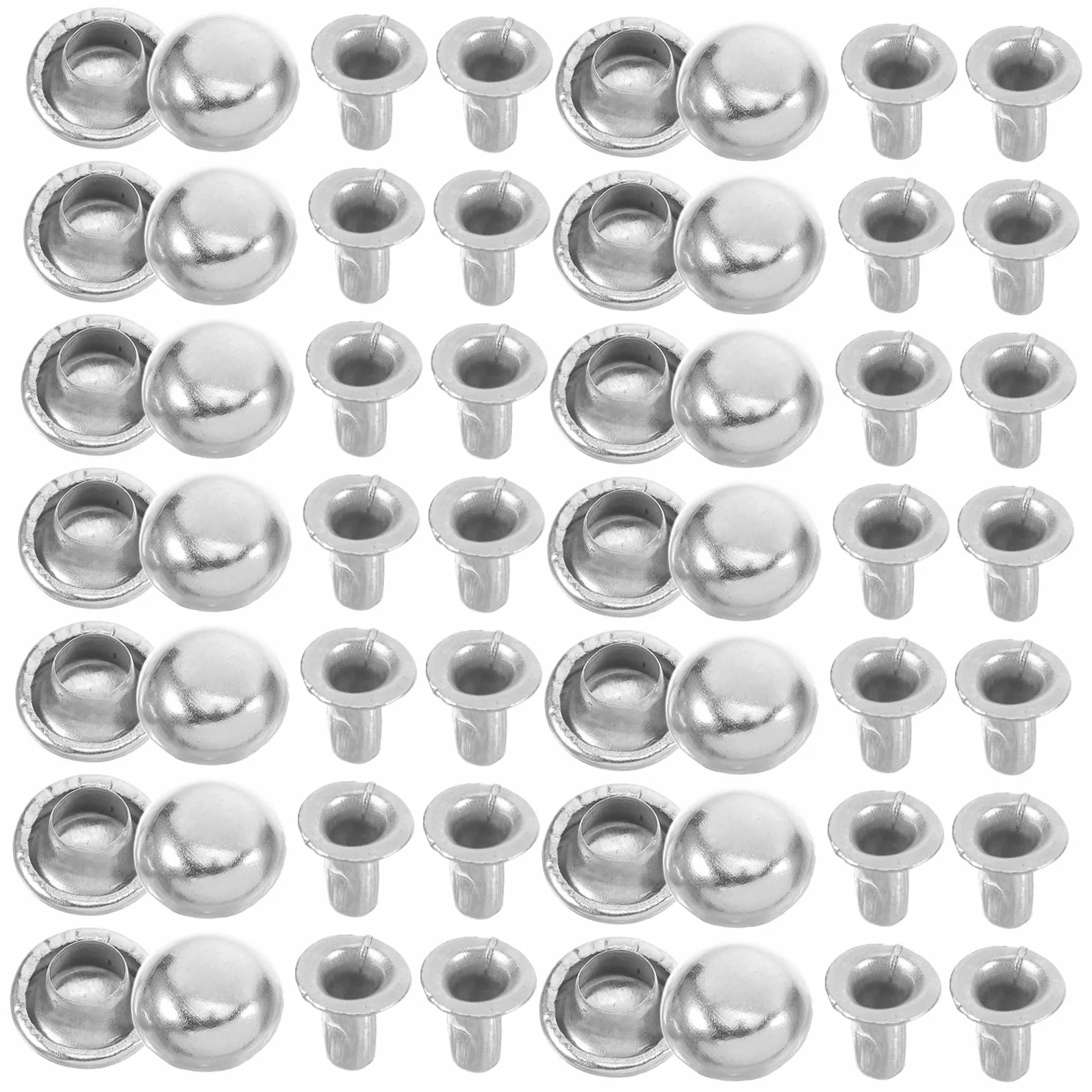 Rivetti in Metallo 6mm a Forma di Fungo per Pelle Scarpe Borse Braccialetti Cinture Argento 100 Pezzi