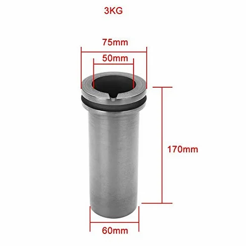Crogiolo di Grafite ad Alta Purezza 1kg / 2kg / 3kg - Stampo per Fusione Metalli, Oro, Argento - Forno per Colata Gioielli - Strumenti per Fusione Lingotti (3kg)
