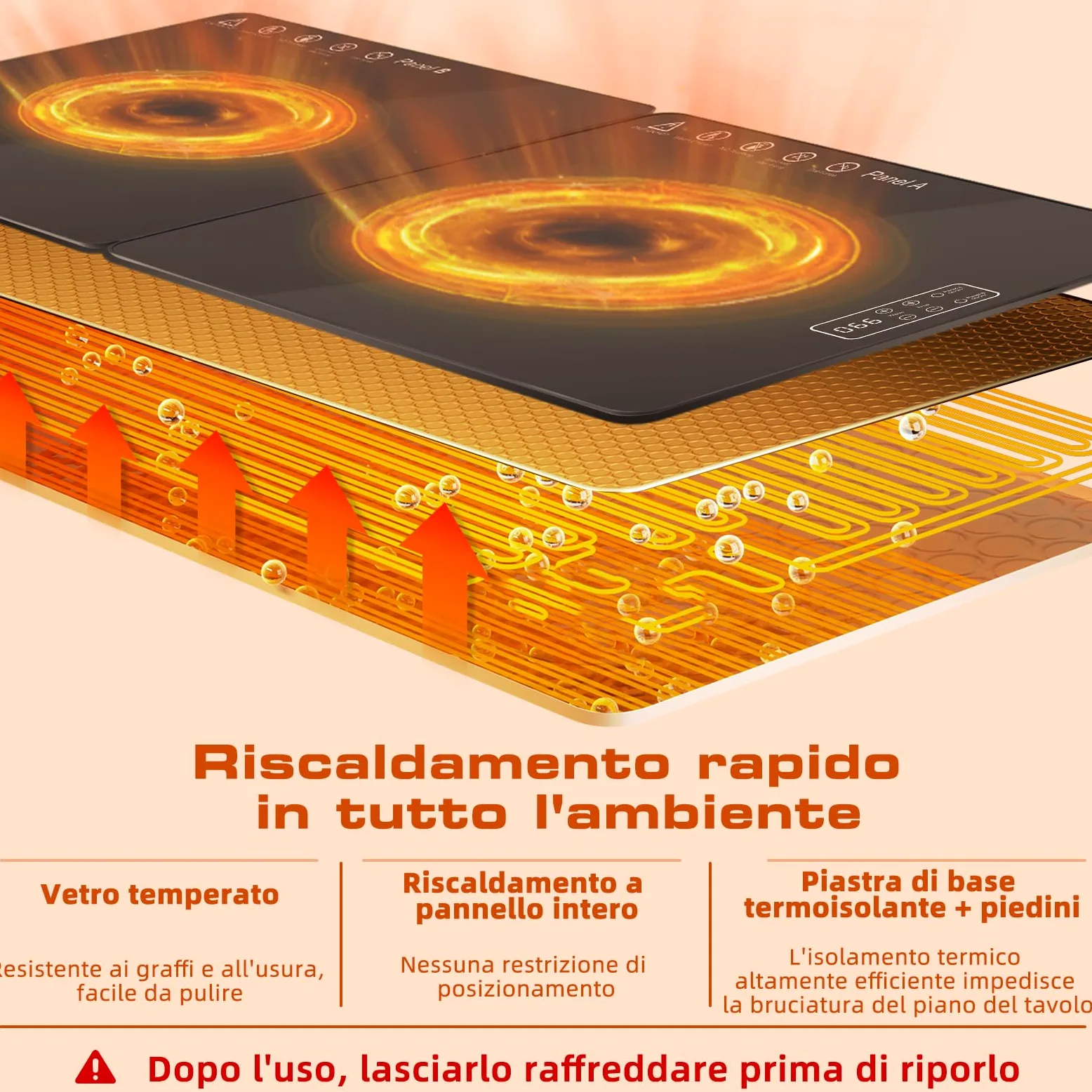 Vassoio Riscaldante Elettrico,Controllo della Temperatura Regolabile e Pieghevole,Piastra Riscaldante Multiuso per Mantenere Caldi o Scongelare gli Alimenti a Casa