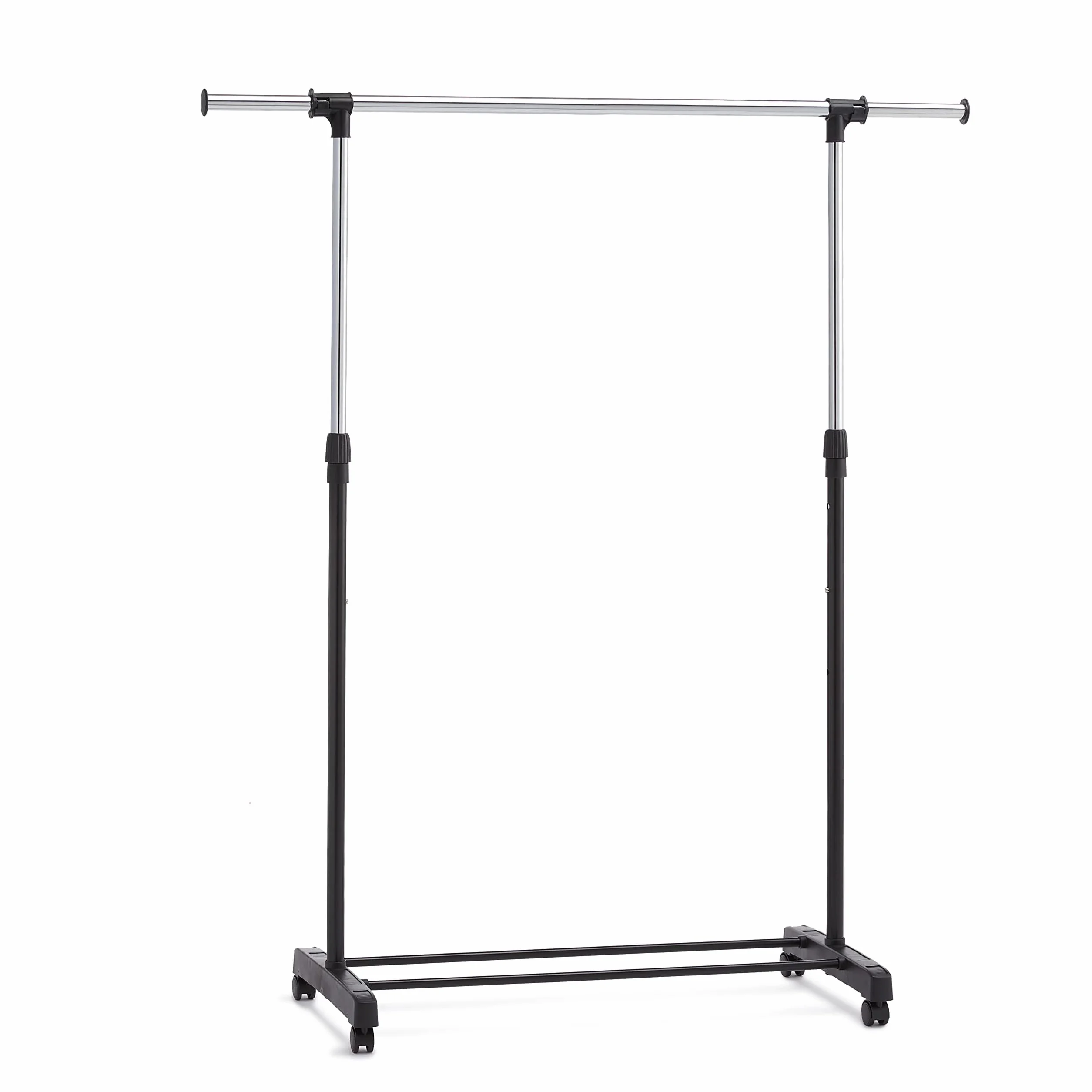 Amazon Basics Appendiabiti con ruote cromo 91.5-145 x 42 x 161 cm