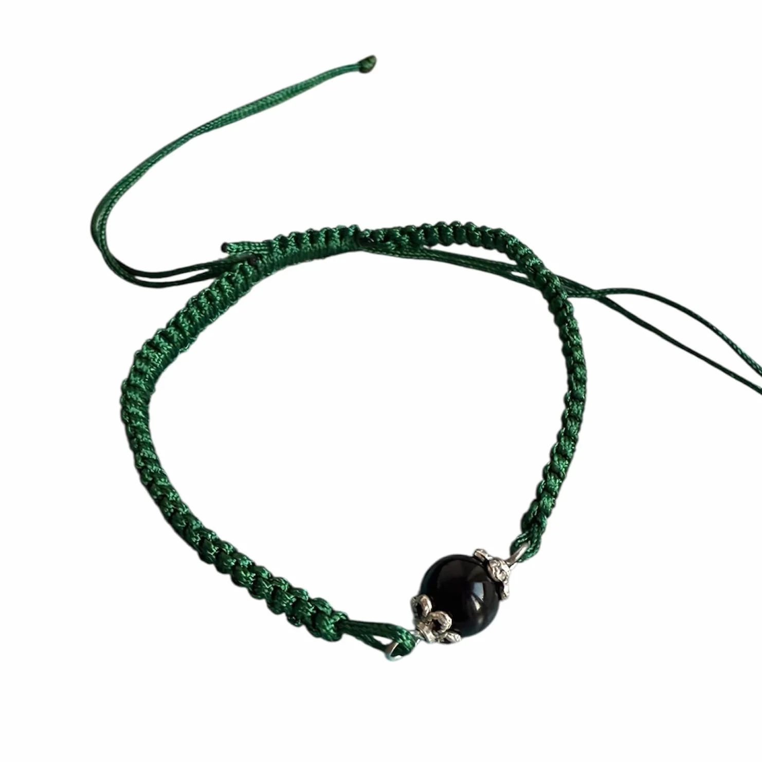 Bracciale sardo senza ganci con coccu protettivo verde