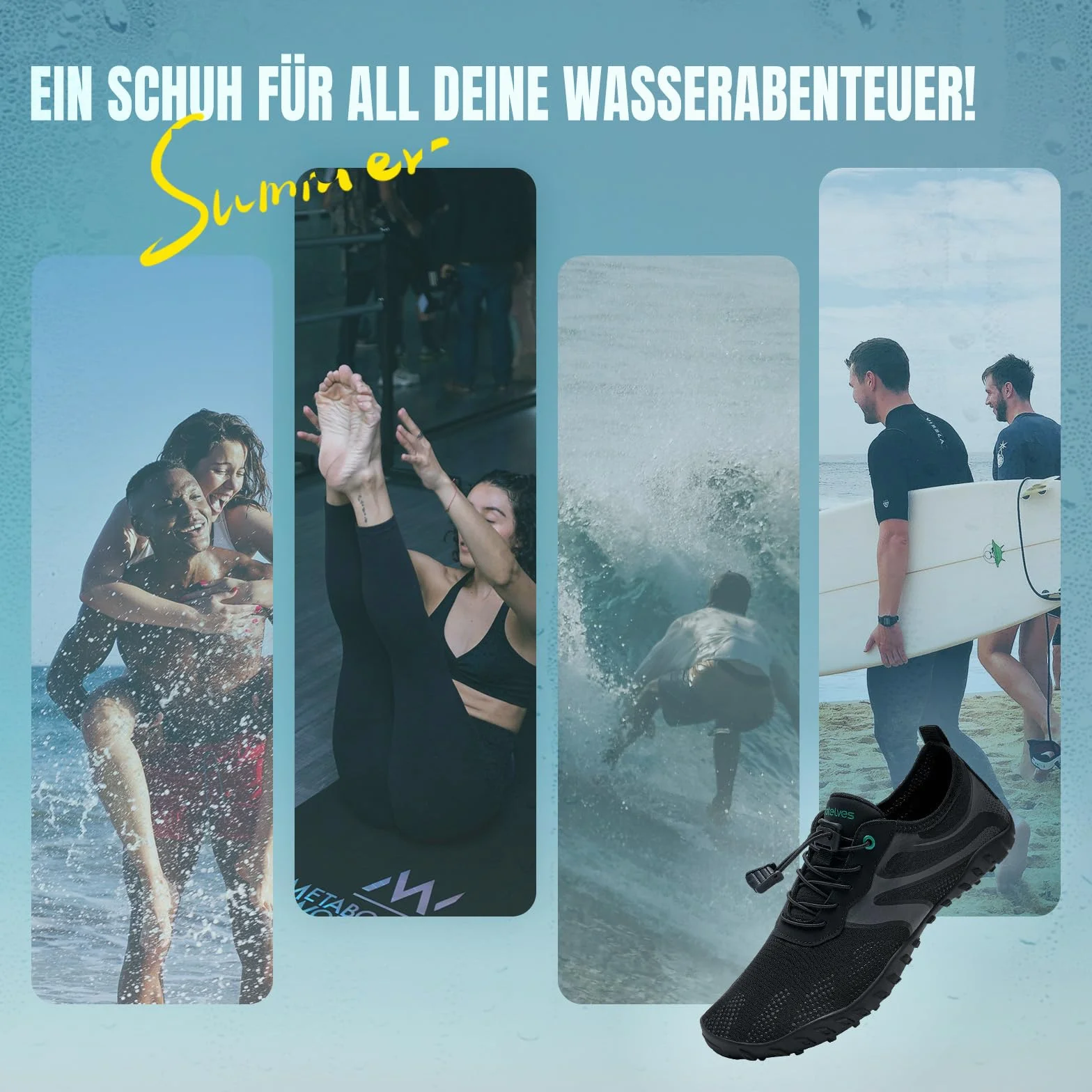 WateLves Scarpe da Scoglio Uomo Donna Scarpe da Immersione Spiaggia Acqua Piscina Antiscivolo Asciugatura Rapida Surf