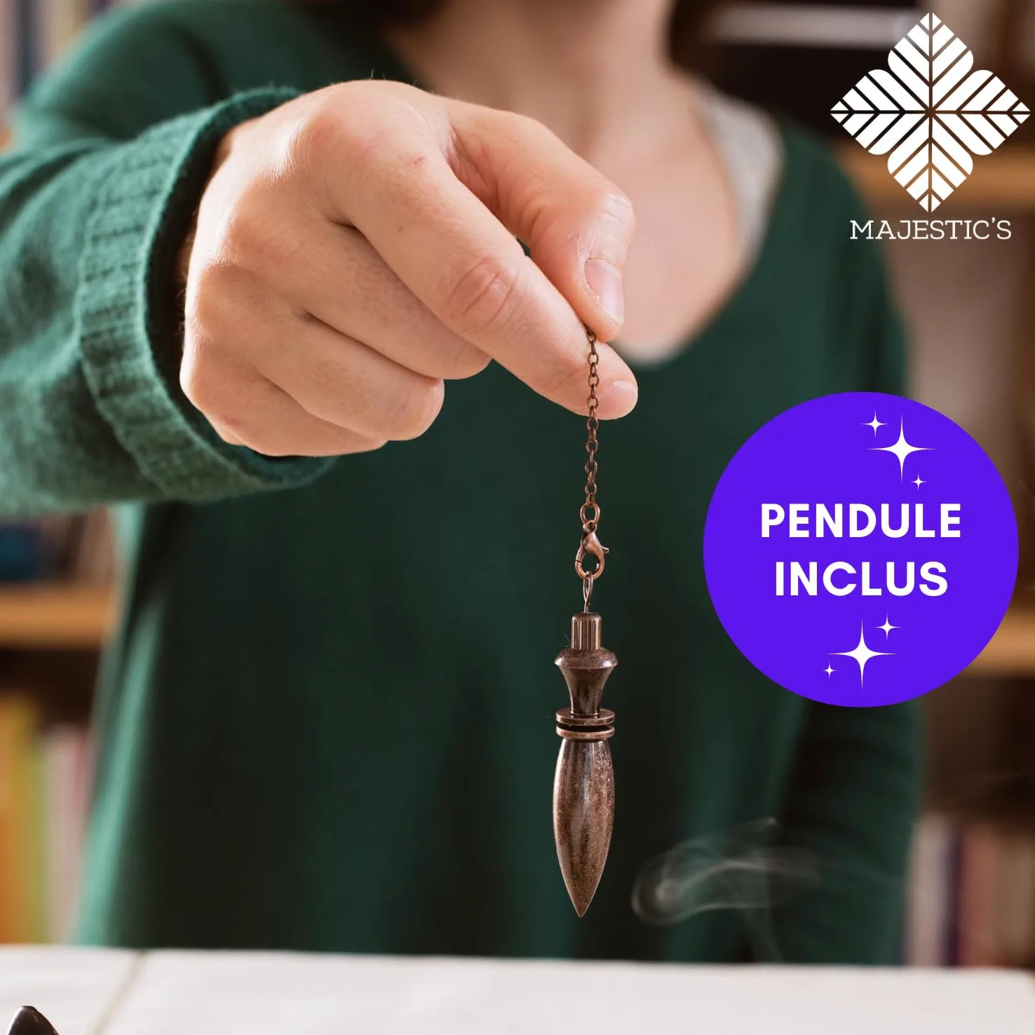 Tavole per Radiesthesie Plus di 200 tavole per pendolo divinatorio in francese (formato A4 a spirale) + Pendolo di radiestesia egiziana in ottone antico [Soddisfatto o rimborsati]