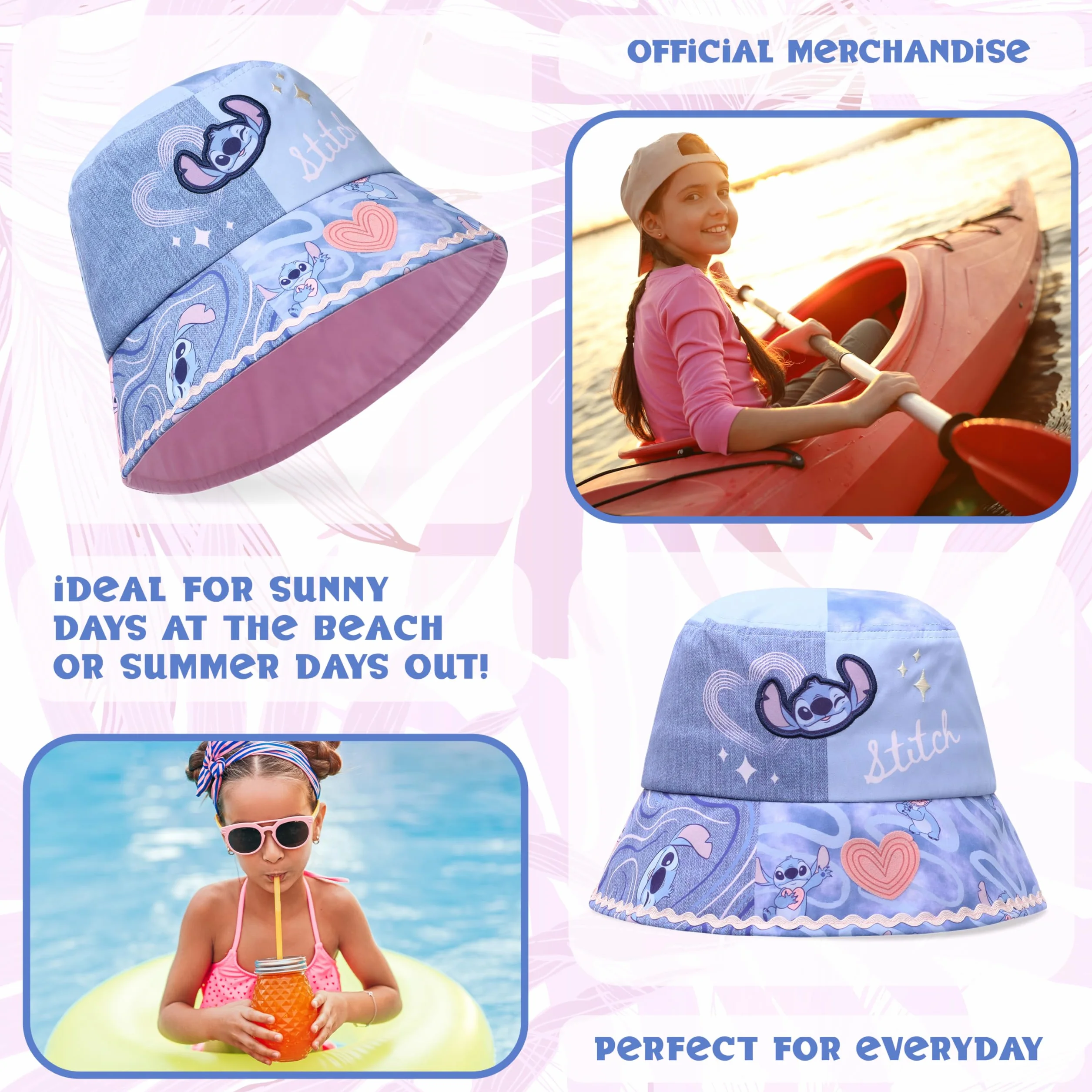 Disney Stitch Cappello Pescatore Bambina Sole Cappellini Bambini Estate