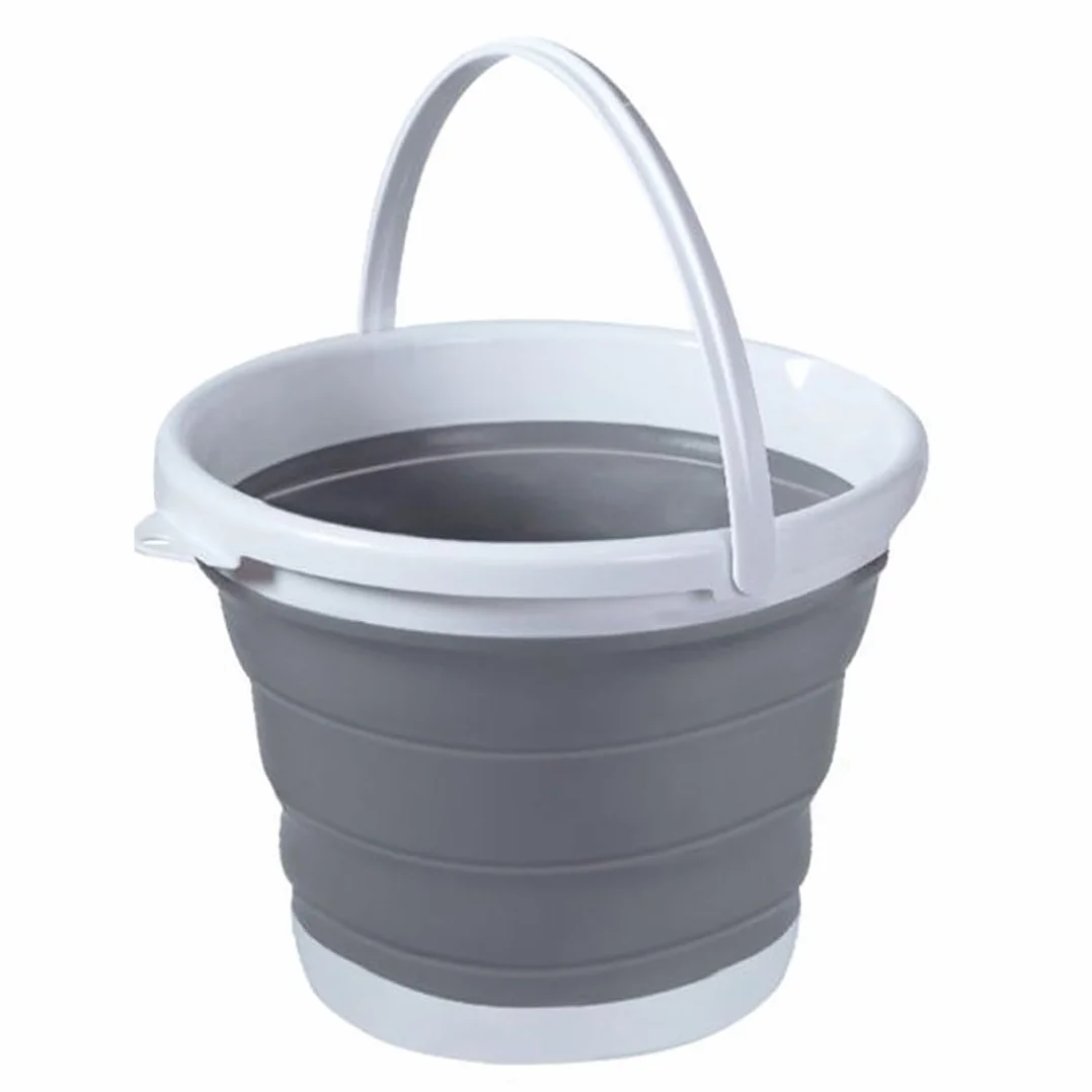Secchio Pieghevole, Secchio per Pulizie Silicone Richiudibile Salvaspazio, da 3 L con Manici, Catino per Bucato, per Lavaggio Camping, Bacinella Portatile per Esterni, Pesca, Casa & Auto