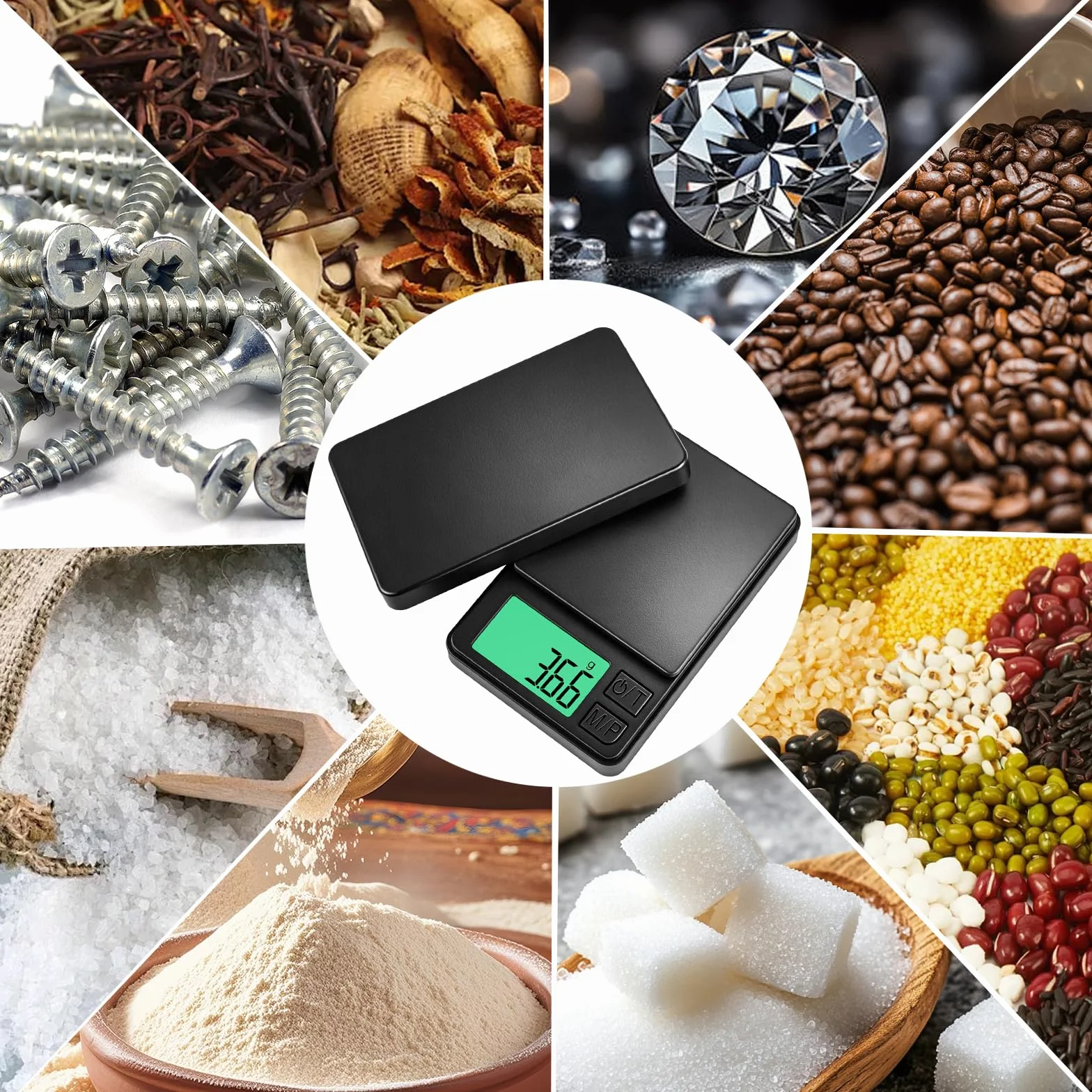 Bilancia da cucina digitale precisa fino a 0,01 g - 1000 g max - Bilancia multifunzione per alimenti con display LCD - Ideale per alimenti, caffè, gioielli, uso medico e di laboratorio