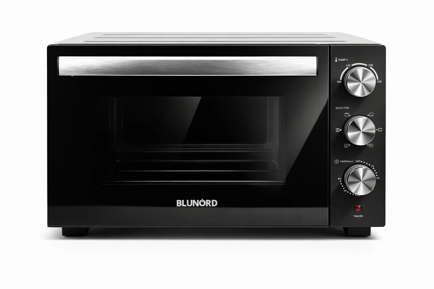 Forno Elettrico Ventilato 52L Doppio Vetro 6 Funzioni Cottura 90-230°C Timer 60 Min Luce Interna Pareti Antiaderenti