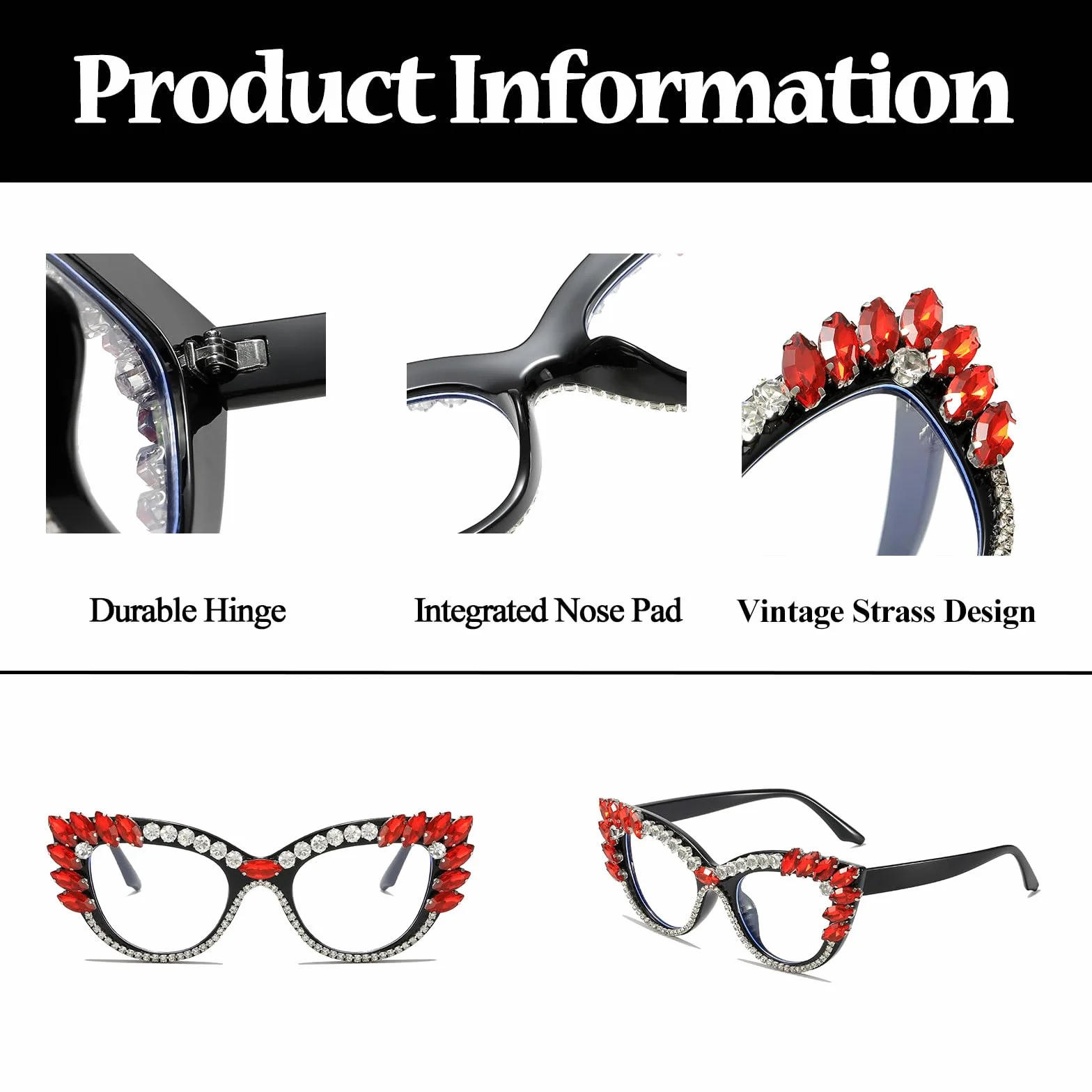 Occhiali Anti Luce Blu Occhi Gatto Forma Diamante Donna Vintage Anti Eyestrain
