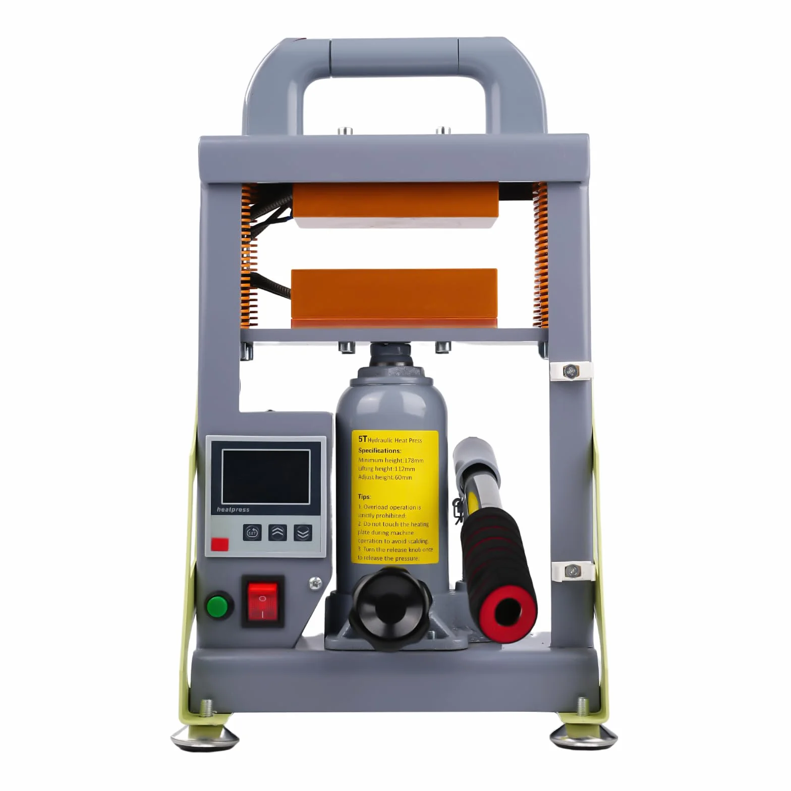 5 tonnellate di pressa a caldo idraulica manuale 600 W | doppia piastra di riscaldamento Macchina di estrazione di uvina ad alta efficienza per l'estrazione della resina per l'estrazione