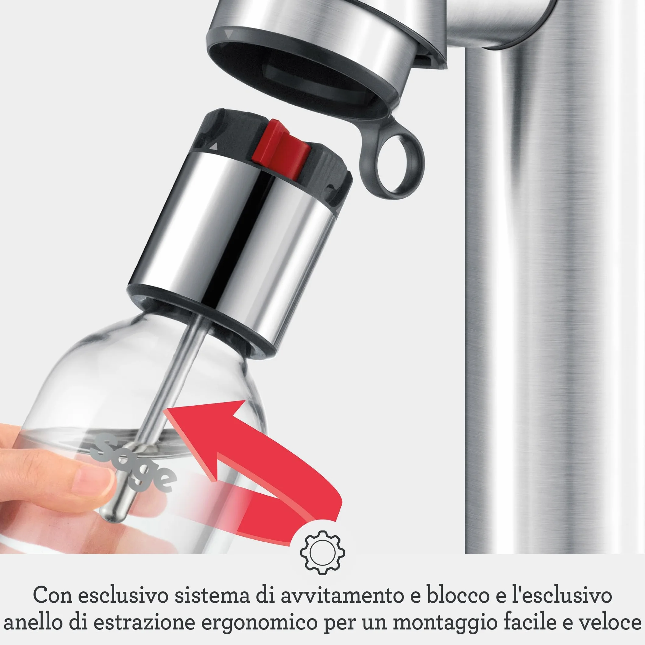 Sage - InFizz Fusion - Produttore di Soda Domestico - Per Acqua Frizzante, Succhi di Frutta, Tè, Cocktail e Tutte le Bevande Gassate, Tartufo Nero
