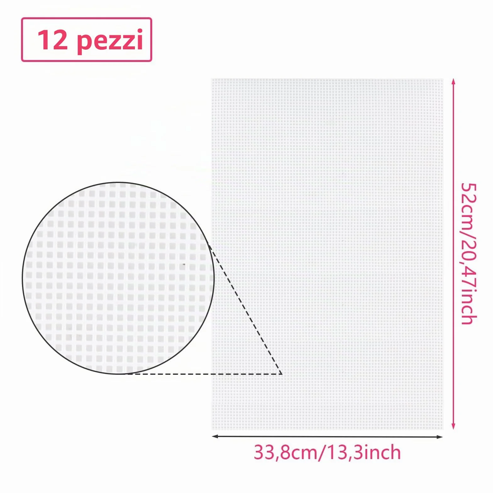 YOUNTHYE 12 Pezzi di griglia di plastica, Fogli di Tela di plastica a Rete 50 x 33 cm, Tela per Punto Croce, Tela per mezzopunto, griglia di plastica per Tela Forniture Fai da Te