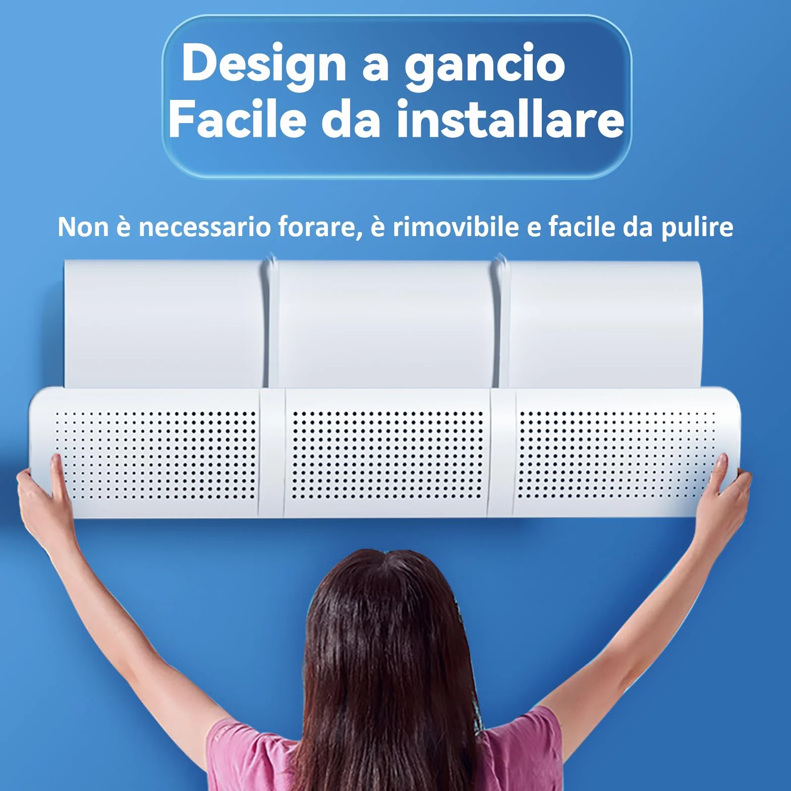 Deflettore Condizionatore, Deflettori Condizionatore Aria Condizionata Universale Regolabile a Parete Scudo del Condizionatore Freddo/Calda per Casa/Ufficio, Anziani, Neonati, Donne in Gravidanza