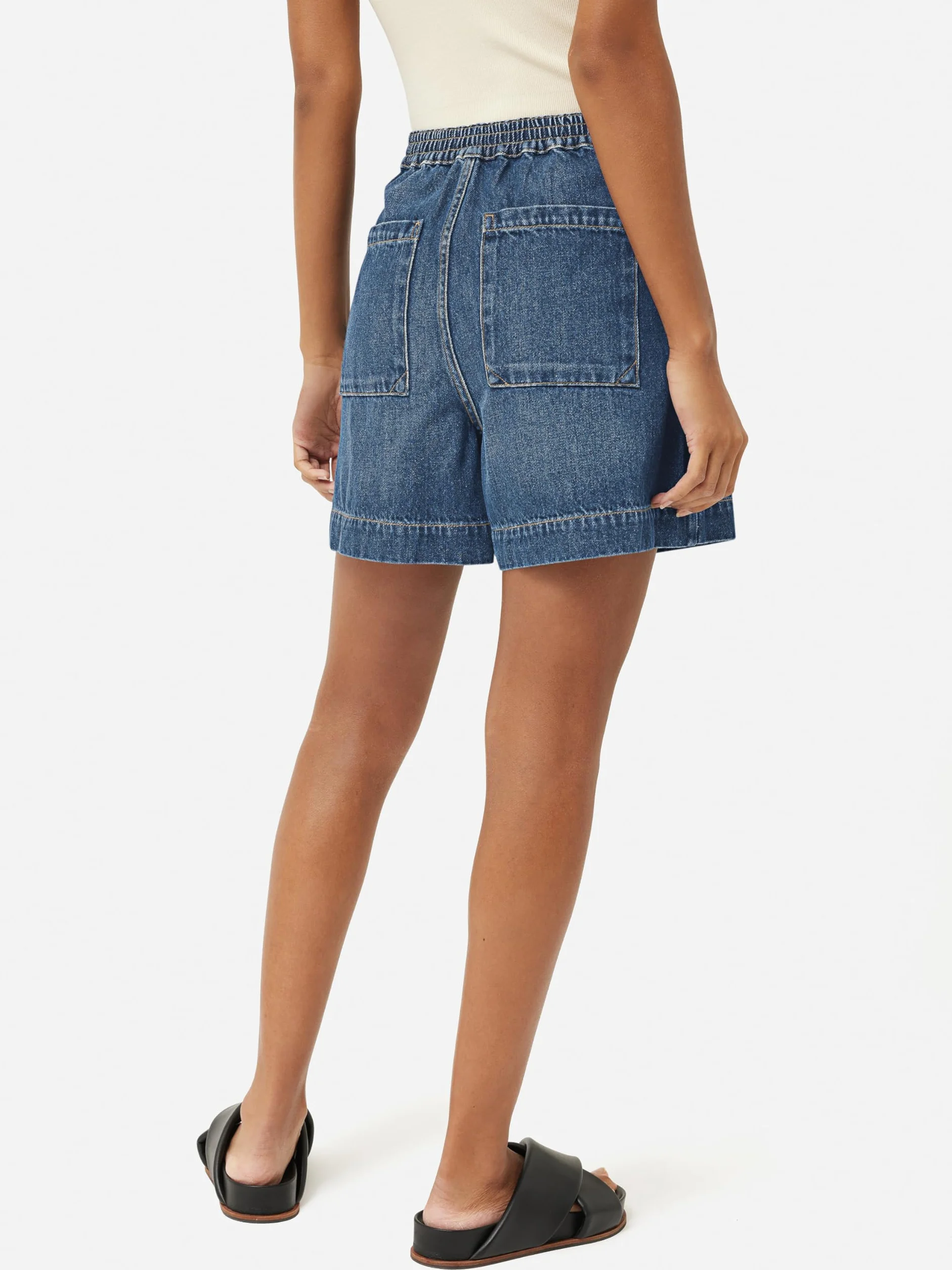 Cicy Bell Jeans estivi da donna, pantaloni corti in denim, a vita alta, larghi, con tasche