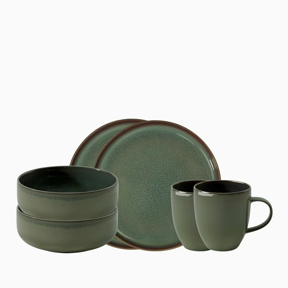 like. by Villeroy & Boch Crafted Breeze set da colazione, 6 pz., per 2 persone, verde