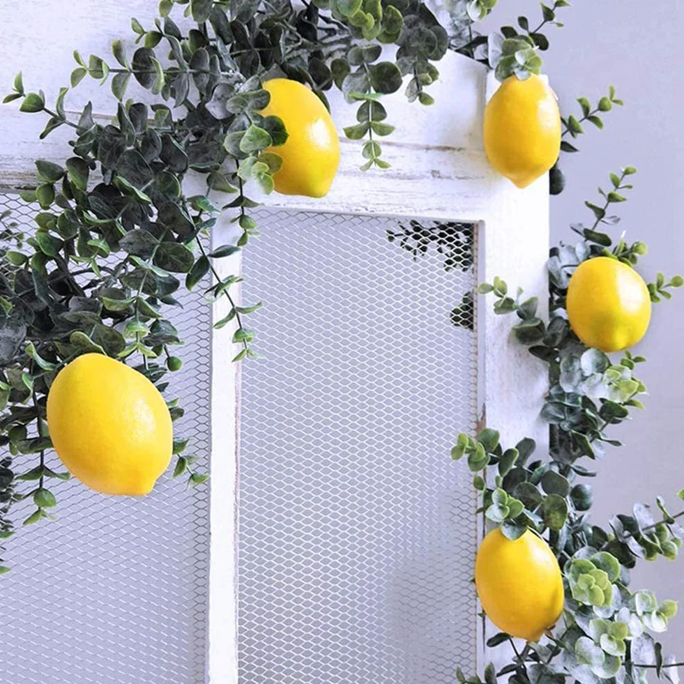 Limoni Gialli Artificiali Frutta Finta Simulazione Realistica 5 Pezzi