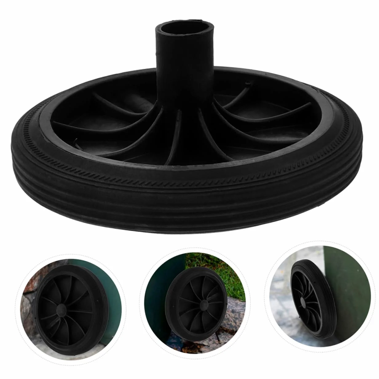 Zerodeko 2 Set Ruote Per Bidoni Della Spazzatura Da Esterno Carrello Della Spazzatura Ruote Per Pattumiera All'aperto Pratica Puleggia Per Pattumiera Gomma Da Cancellare Black 2 Pezzi * 2