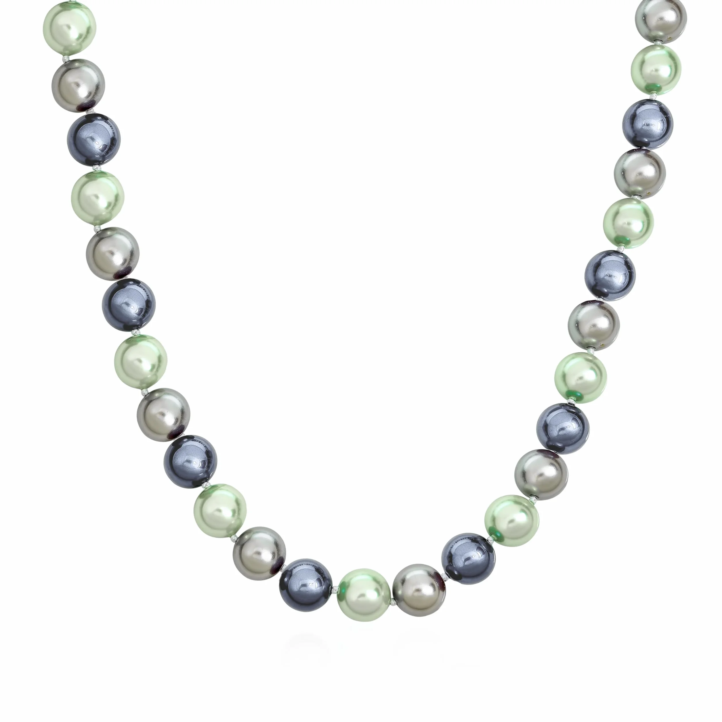 Bling Jewelry Nero, Bianco Marrone Grigio Blu Multi Colore Filo Lungo 10Mm Simulato Collana Di Perle Per Le Donne 18, 20 Pollici