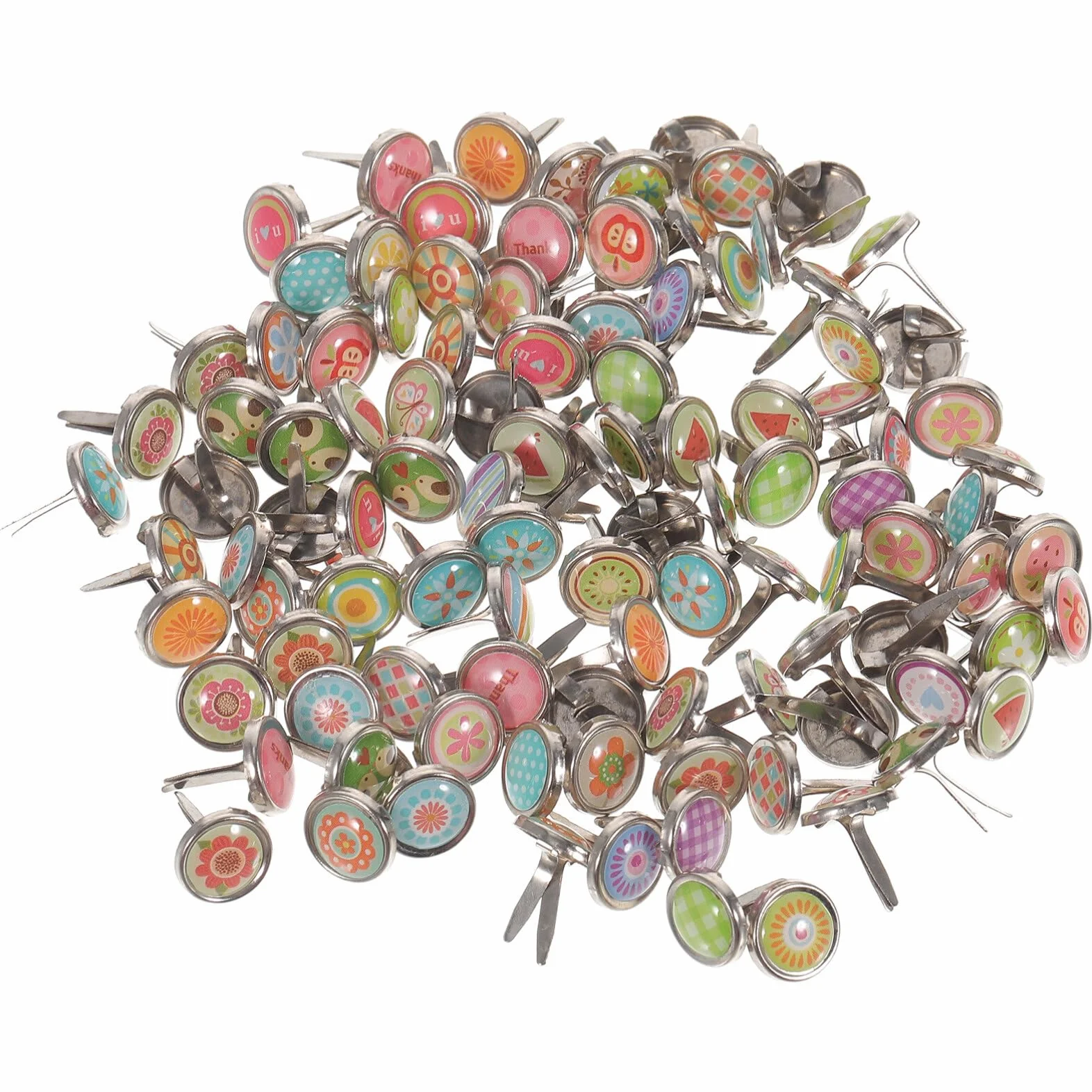100pezzi Mini Brads Colorati Pastello per Scrapbooking E Artigianato Fermacampioni Rotondi per Fai da Te E Decorazioni