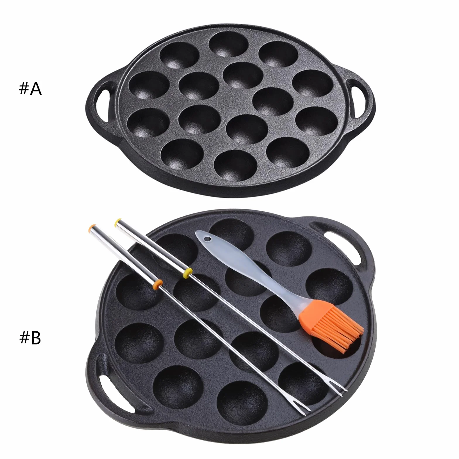 Polpi Takoyaki Pan Ghisa 15 fori Stampo Maker