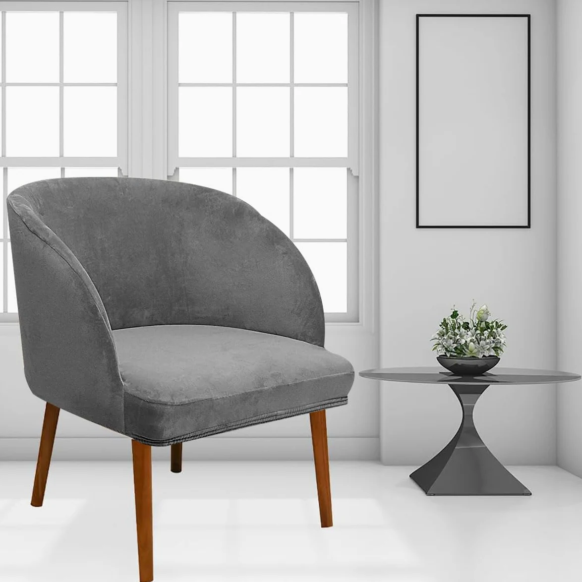 Coprisedia in velluto scandinavo con braccioli, 4 pezzi, elastici, per sedie da ufficio, ristoranti, bar, mobili da cucina