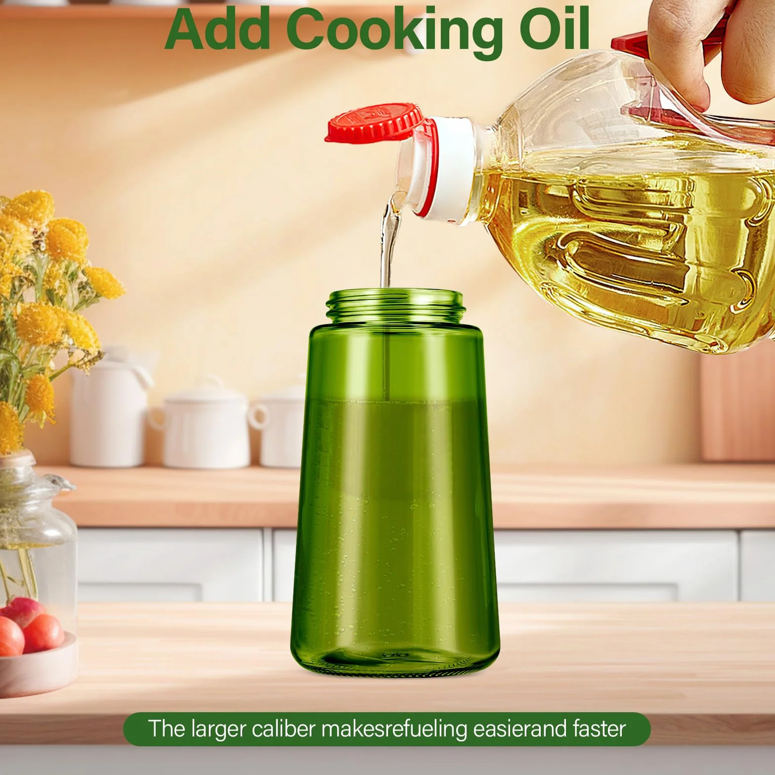 Spruzzatore di olio 2 in 1 per cucina 470 ml con blocco