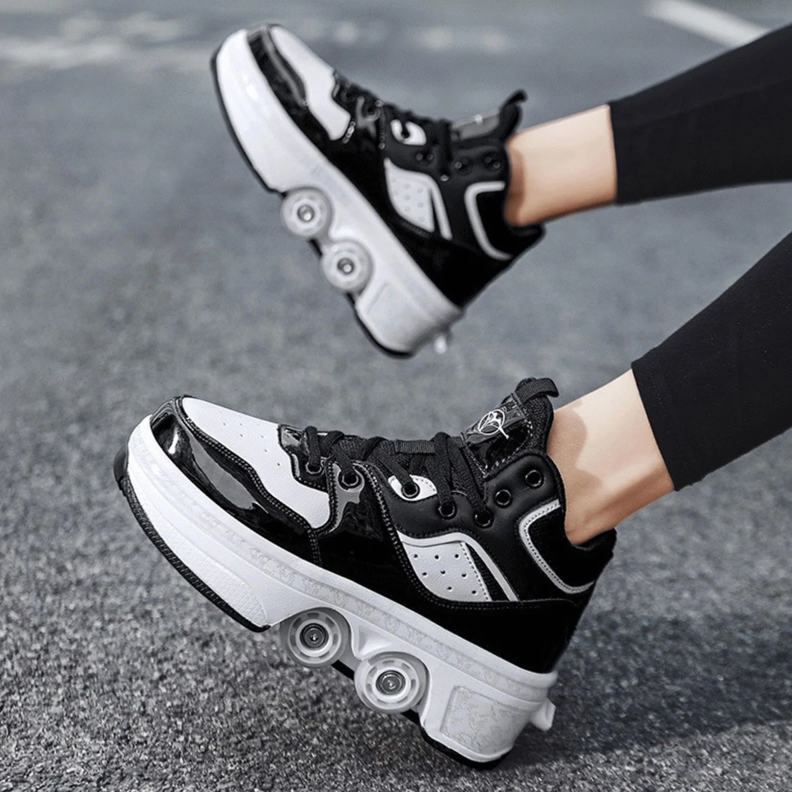 Pattinaggio Roulette Ragazza Sneakers Roller Scarpe da Skateboard con Ruote Sport Ginnastica Moda Multiuso