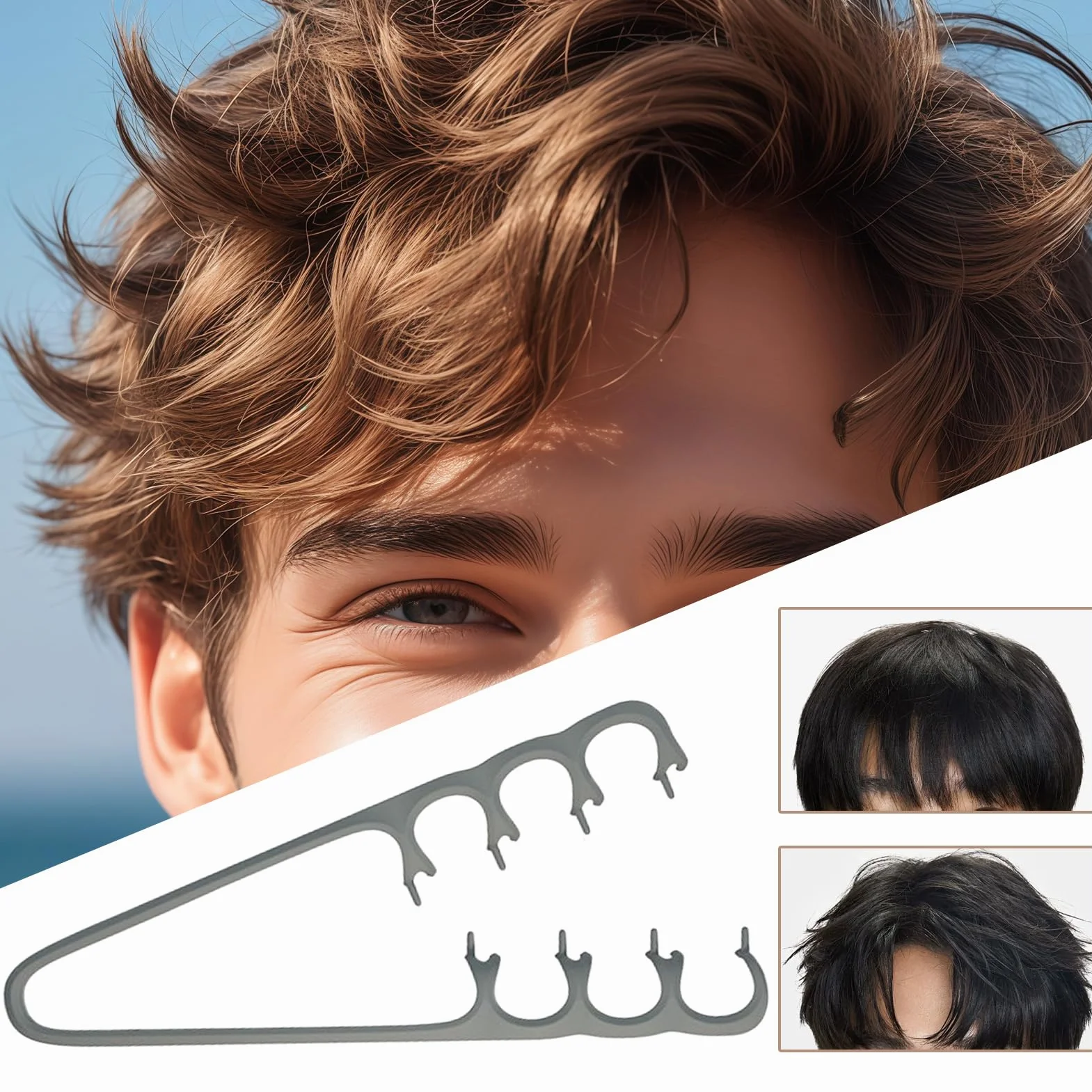 Pettine Volumizzante Denti Larghi Portatile Tascabile per Uomini Styling Capelli