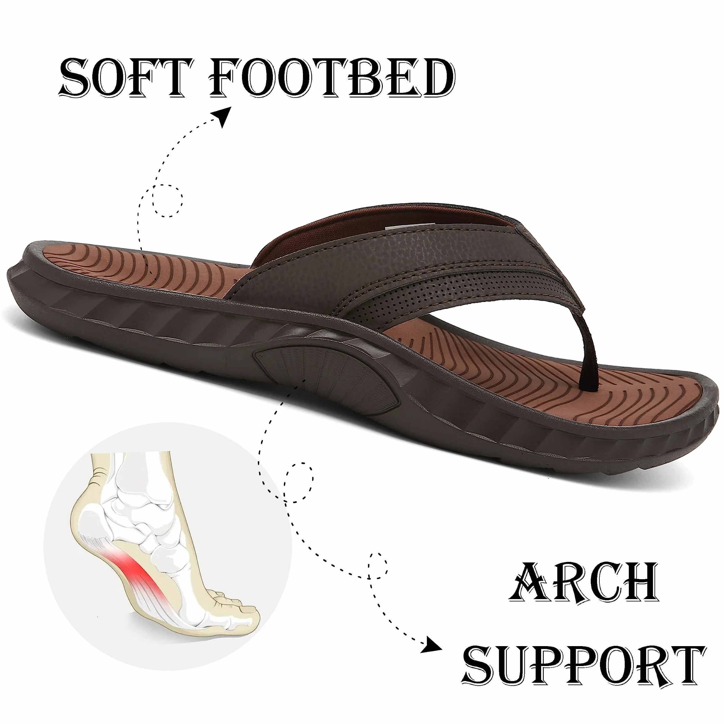 ChayChax Infradito Uomo Sandali Sportivi Ortopediche per Arco Scarpe da Spiaggia e Piscina Antiscivolo Ciabatte