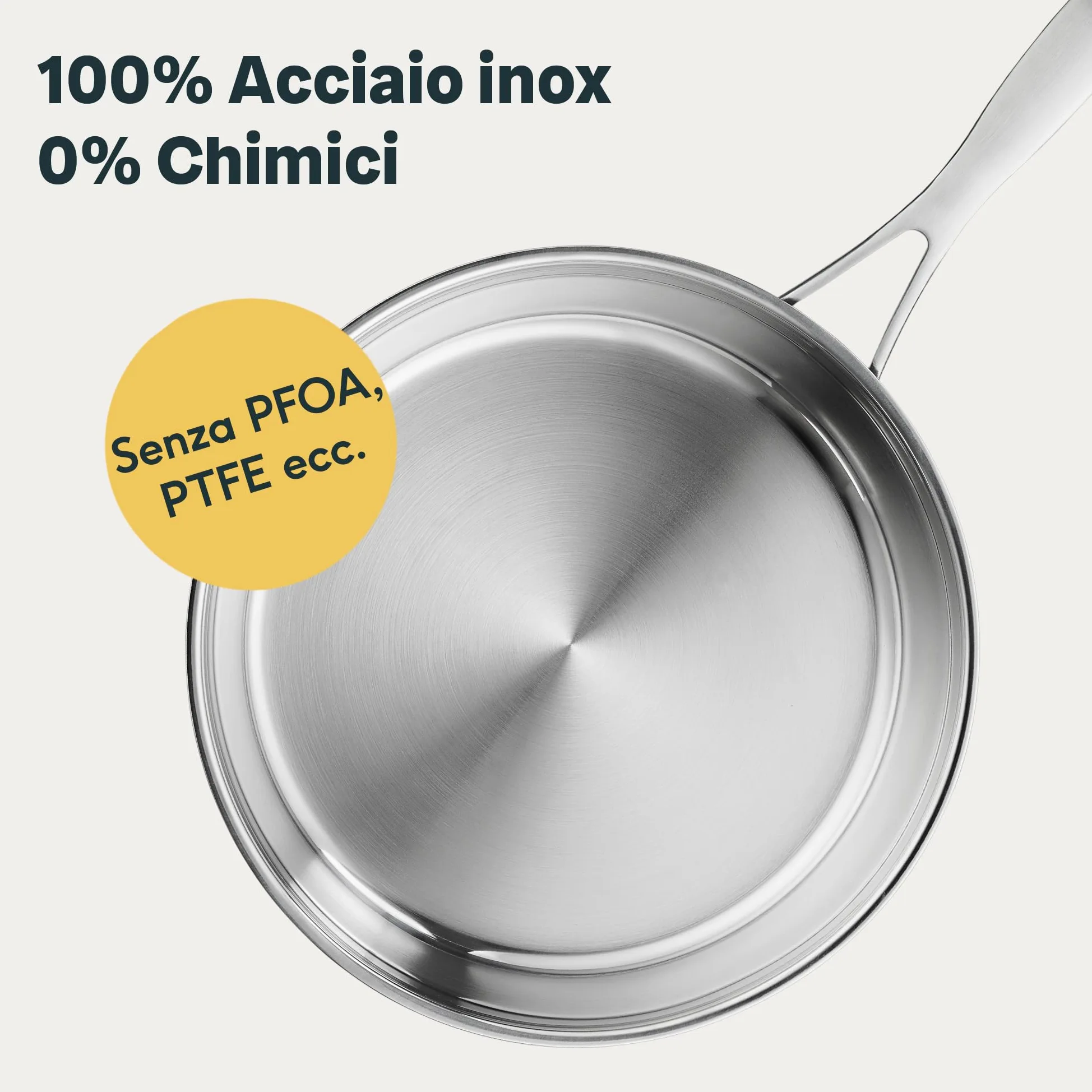 SILBERTHAL Set padelle acciaio inox 20 24 e 28 cm - Induzione gas e forno 400ºC - Senza rivestimento 18/10 - Triplo fondo