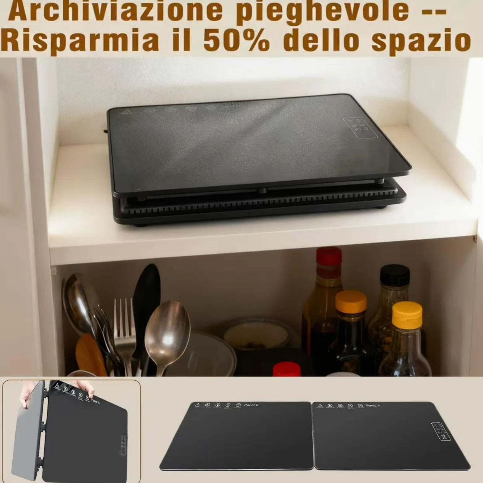 Piastra Riscaldante Elettrico 80 * 30 CM, Temperatura Regolabile e Pieghevolee, Tappetino Scaldavivande Multiuso per Mantenere Caldi o Scongelare gli Alimenti a Casa, in Feste ed Eventi