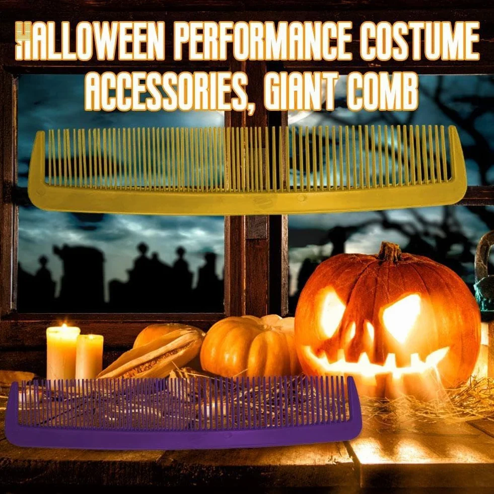 Pettine gigante per capelli scherzoso 38 cm x 13 cm verde plastica