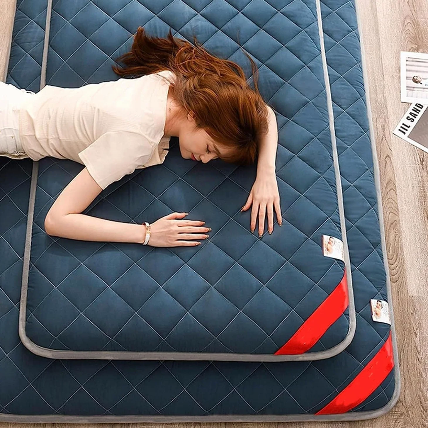 Materasso Futon, Futon Giapponese, Materasso Pieghevole Arrotolabile, Materassi Da Massaggio Thailandese Per Pavimento, Materasso Per Dormire, Materassi Da Campeggio Singoli E Matrimoniali(150 x 200cm