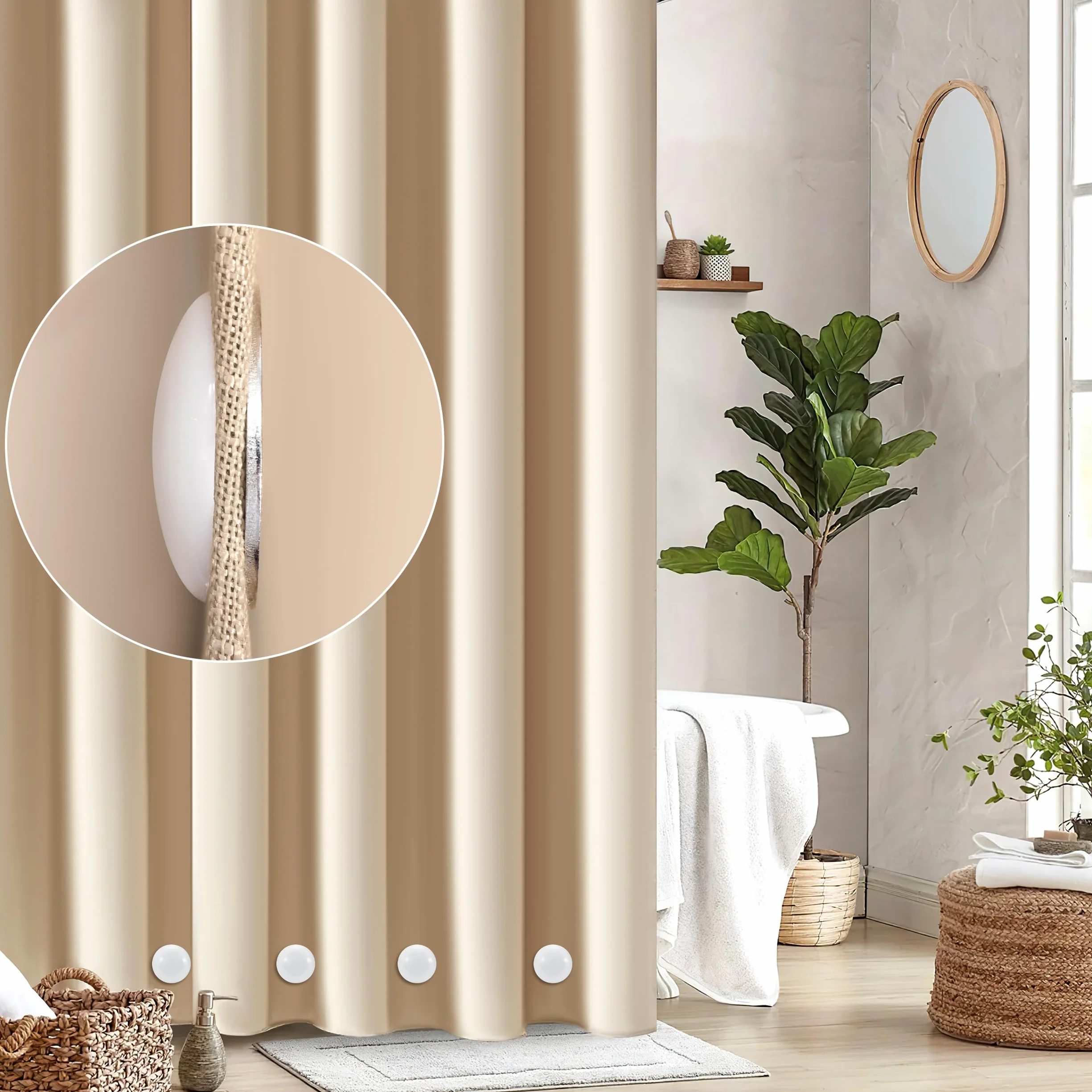 Pesi Magnetici Rotondi per Tende 6 Pezzi Bianco