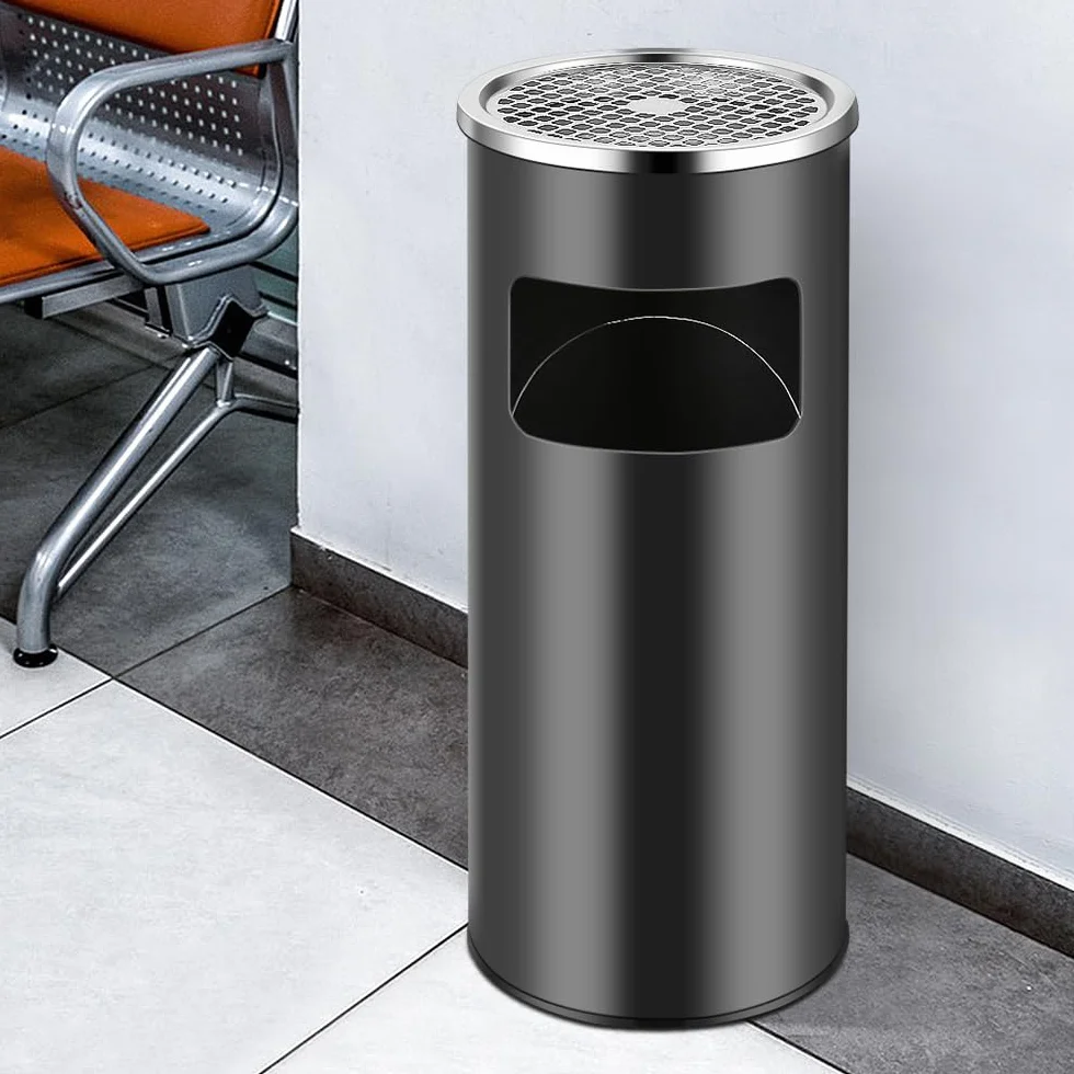 Posacenere da 30 l in acciaio inox per esterni con secchio interno