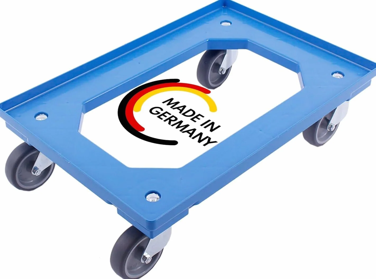 Carrello trasportabile 300 kg 4 ruote girevoli Made in Germany TÜV blu