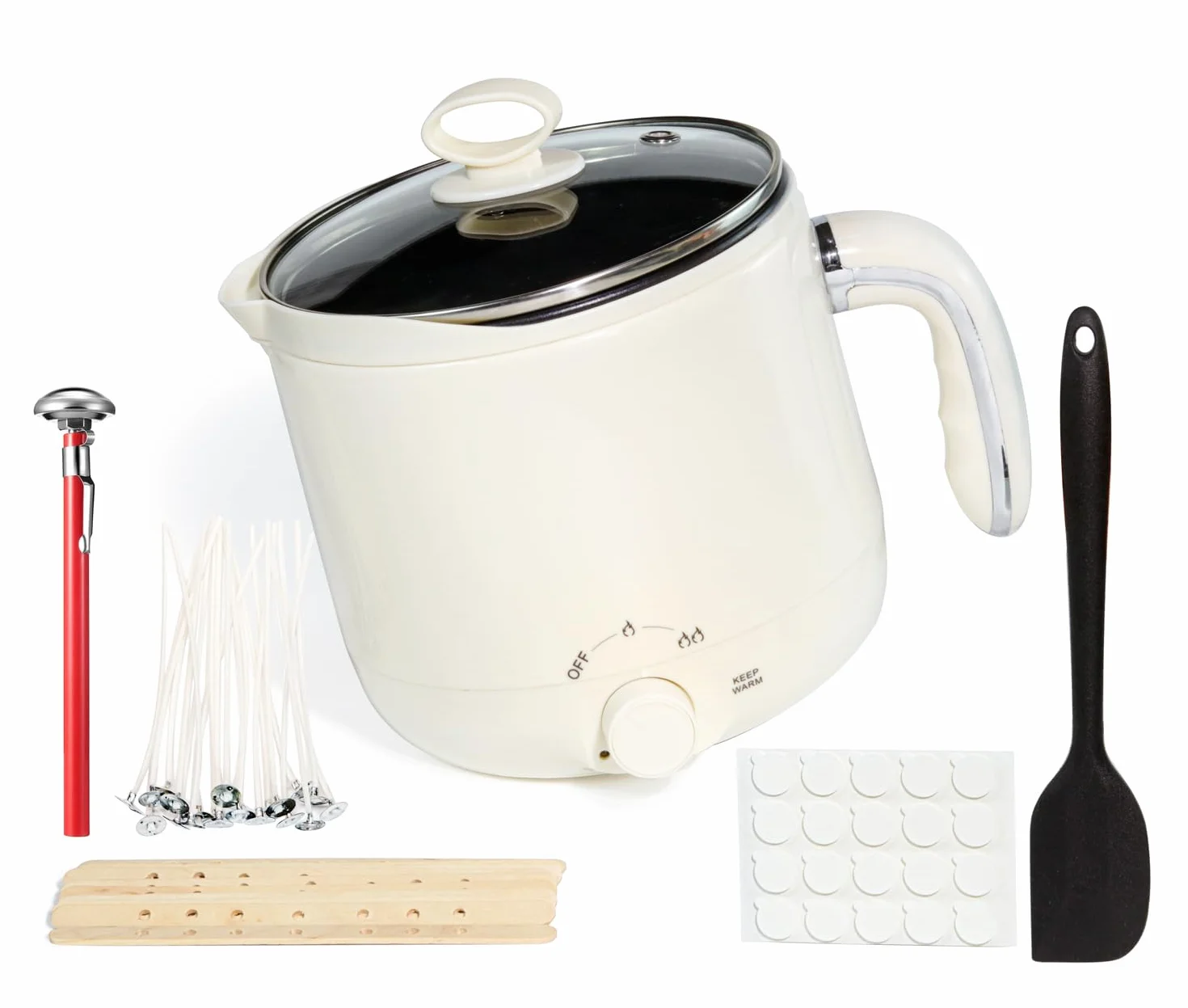Fusore di cera JULWHISPER 1,8 l con beccuccio per versare kit candele adulti