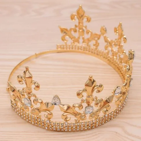 Korona Royal King Corona Metallowa Diadem Książęcy Okrągły Na Święta Ślub Bal Konkurs Urodziny Fotografia