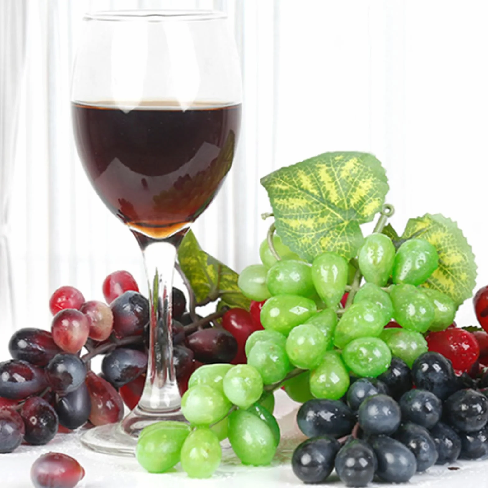 Uva Artificiale Viti Finta Spiedini Plastica Frutta Decorativa Realistica 10 Pezzi