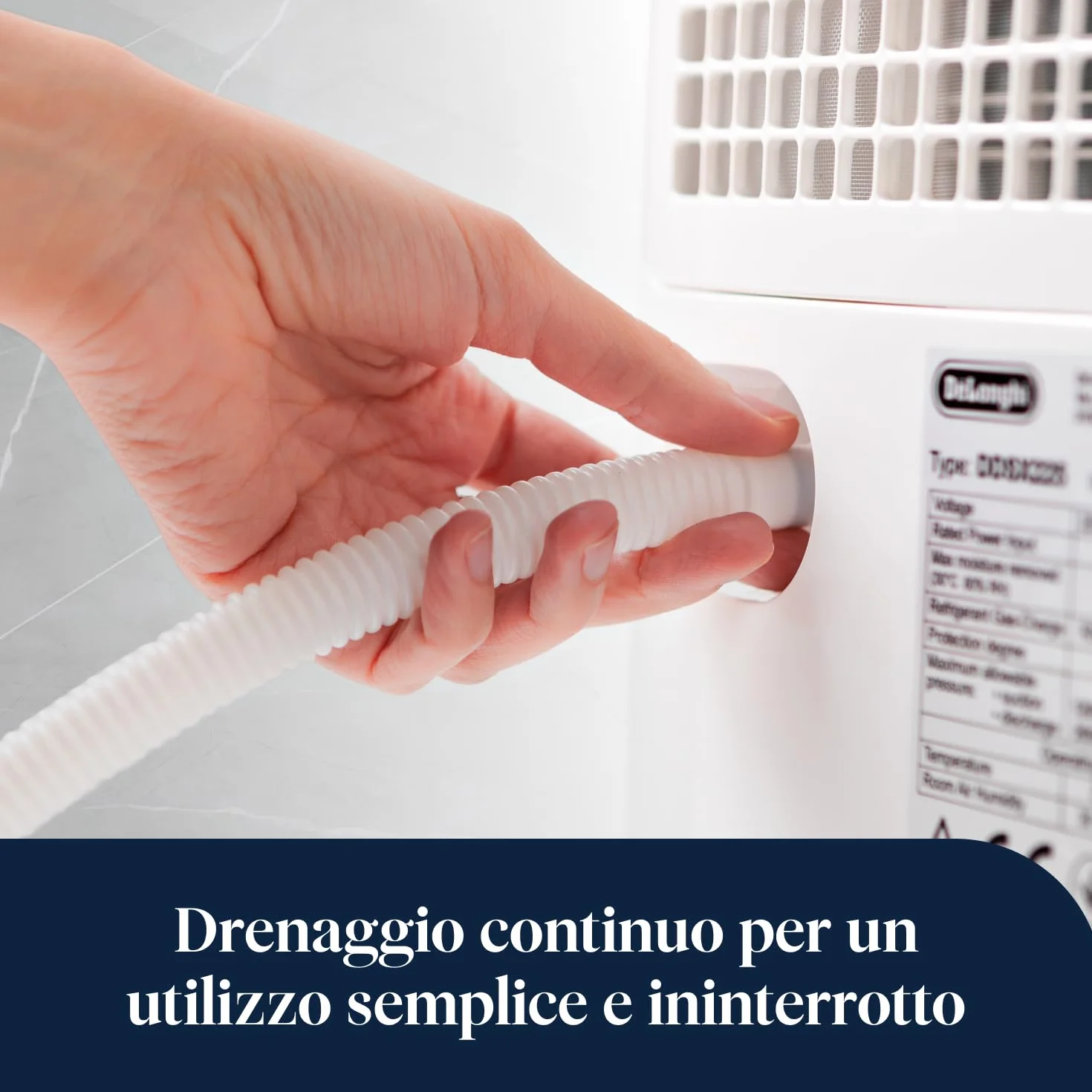 De'Longhi Tasciugo AriaDry Multi - Deumidificatore Casa Portatile, Assorbi Umidità 20L/Giorno, Asciugabiancheria, Antimuffa, Bassa Rumorosità, Timer, Bianco (DDSX220)