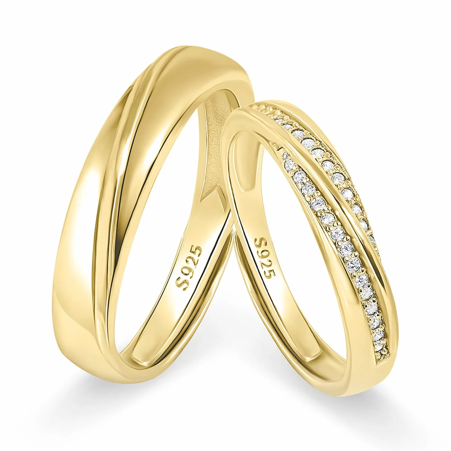 Meissa Anello coppia argento 925 Anello di fidanzamento regolabile misura 4-21,25