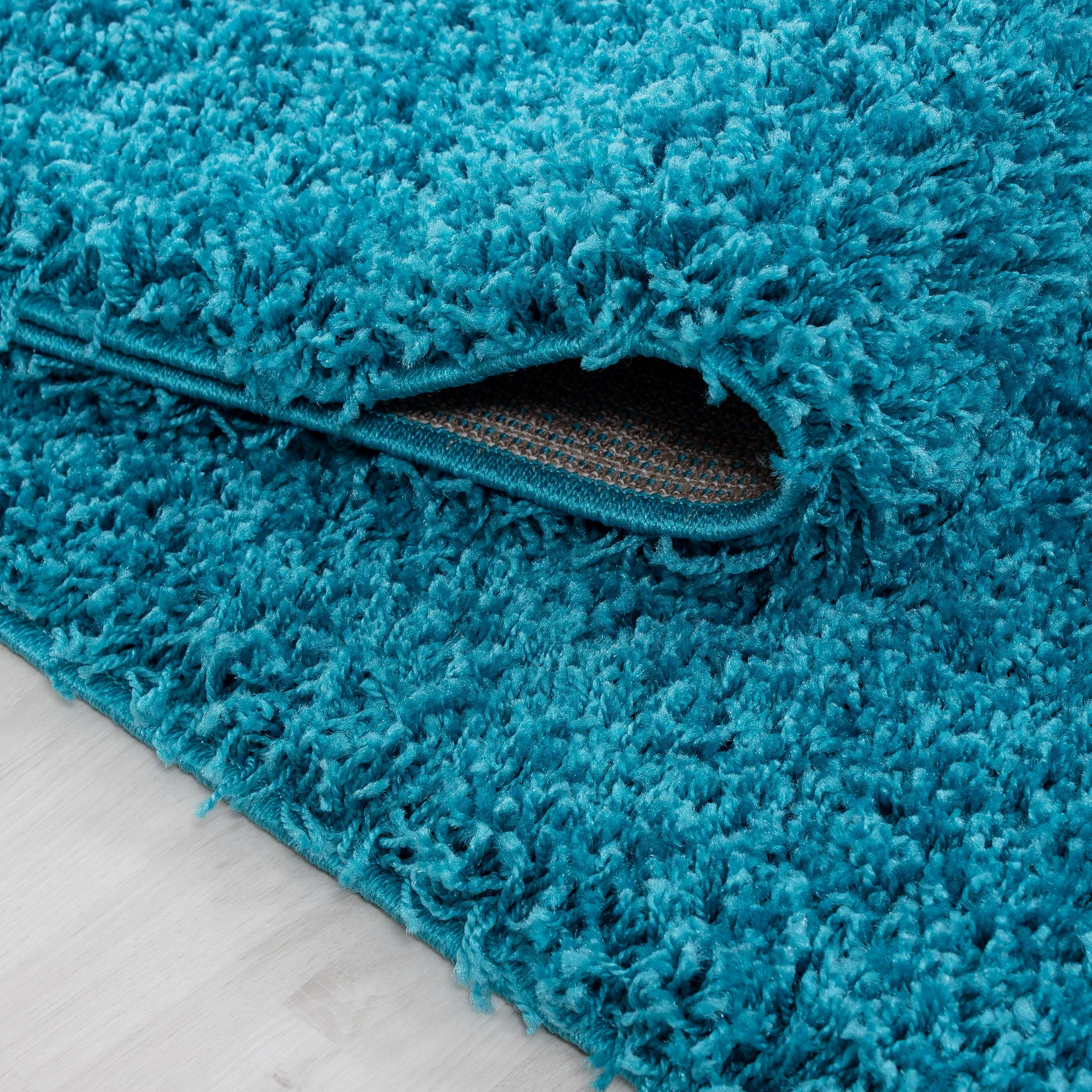 Teppium Moderno Tappeto Salotto Grande 300x400 cm Turchese - Shaggy Tappeto per scendiletto Camera da Letto, Cucina y Soggiorno - Tappeto Morbido y Fluffy, Monocromatico, facile manutenzione
