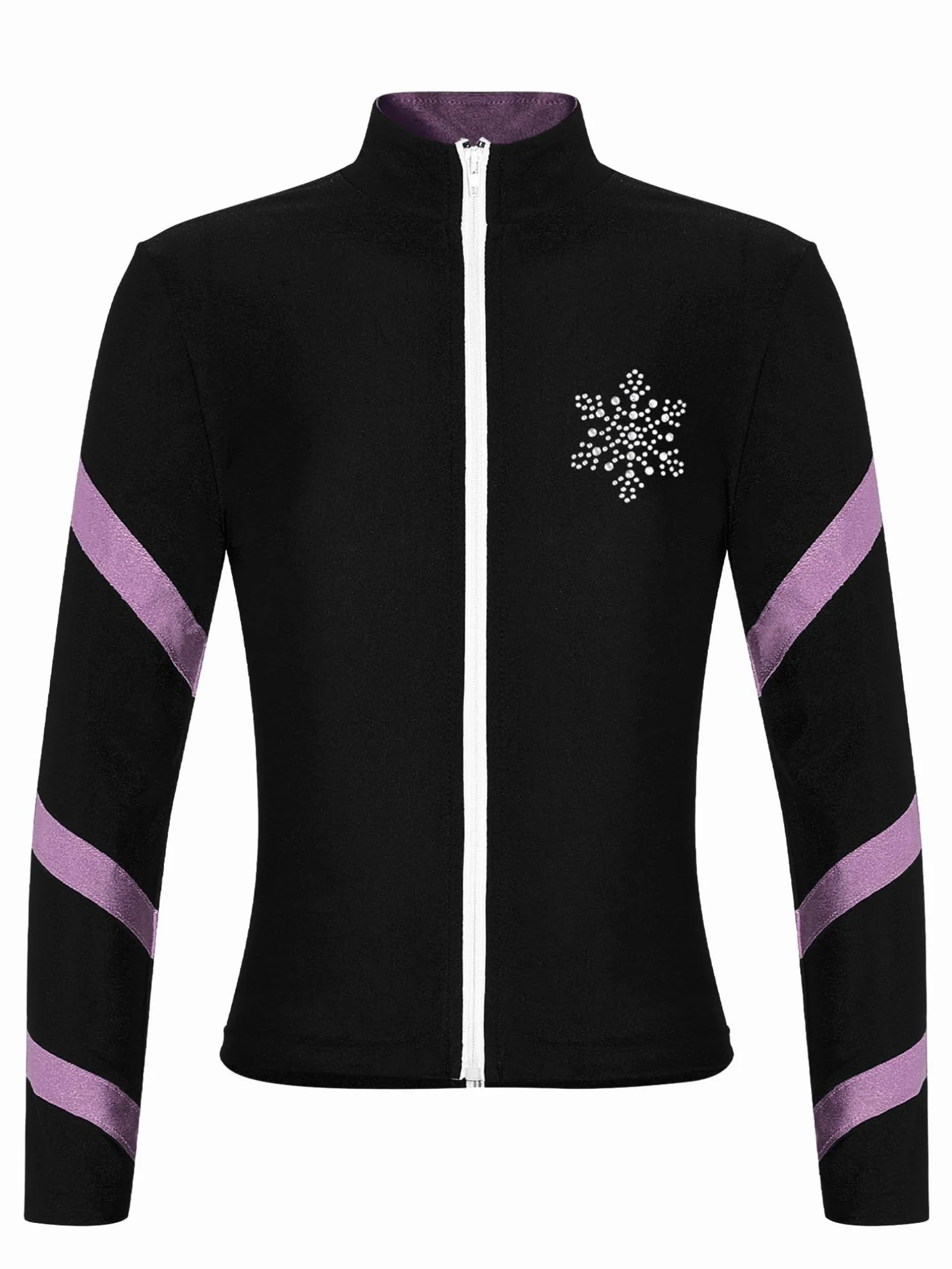 FEESHOW Giacca Termica Per Pattinaggio Artistico Su Ghiaccio Per Bambina Con Fodera In Pile Per Bambini Giacca Da Allenamento Con Colletto Alto Slim Fit Per Sport