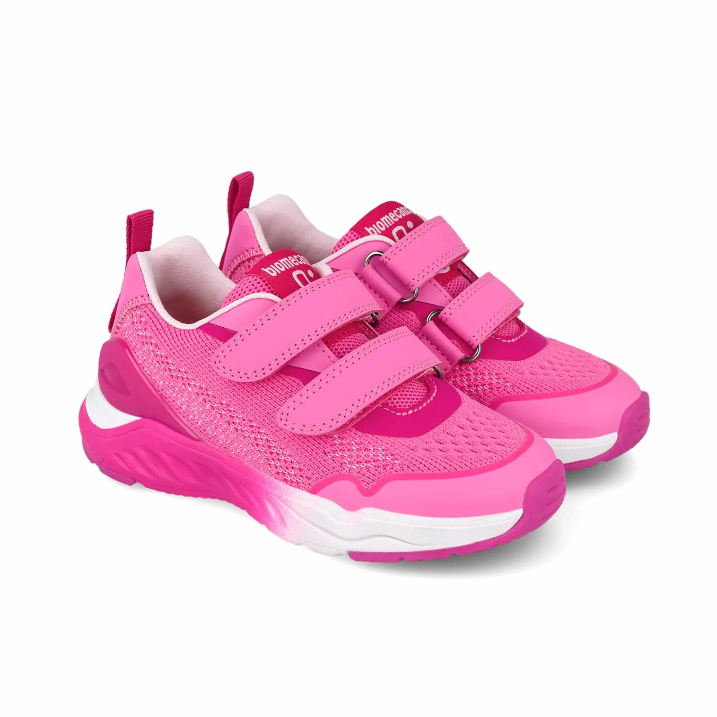 Biomecanics Scarpe Sportive Bambini DoppioStrappo Fuxia Suola Gomma Mesh Traspirante 30 EU