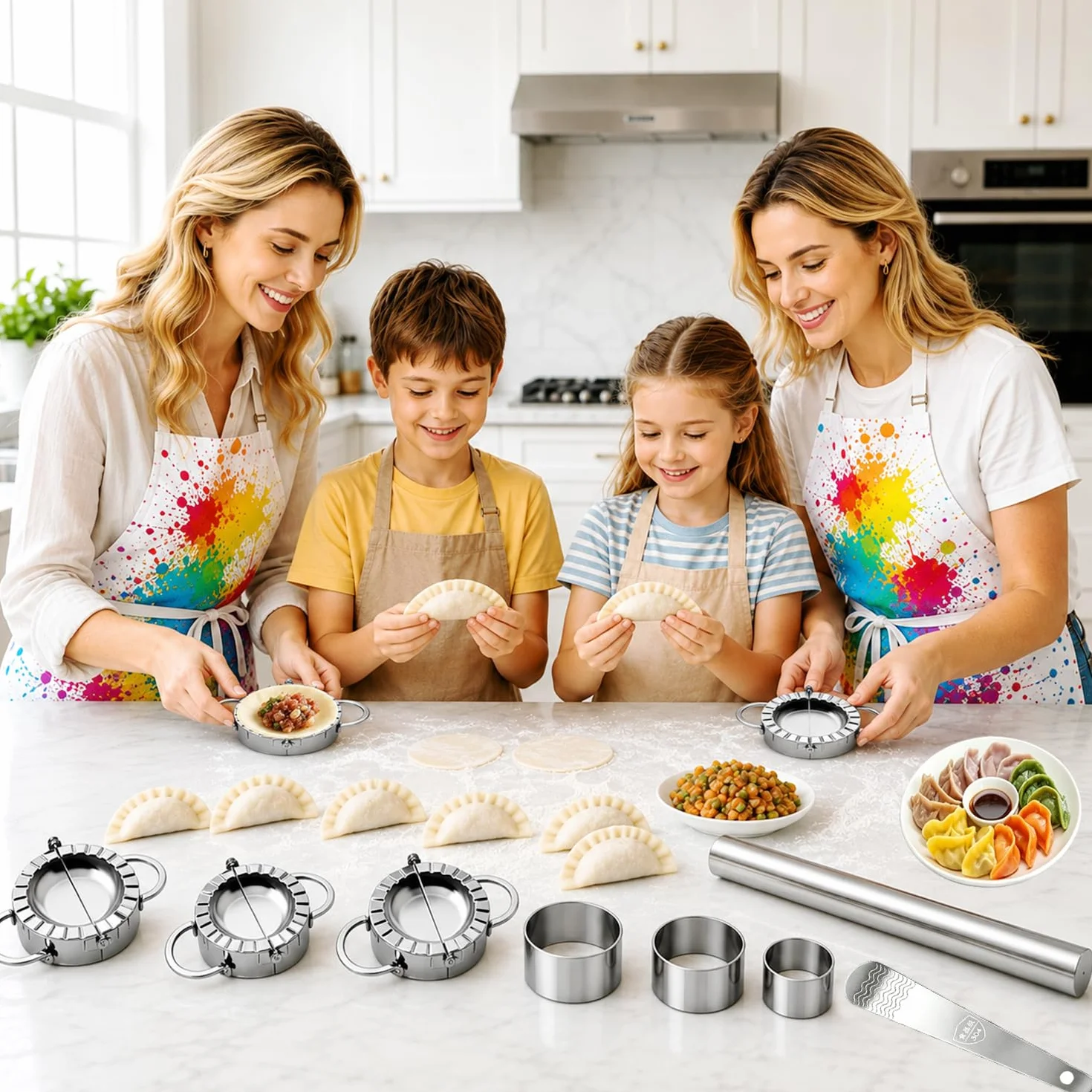 Stampo per Ravioli, Set Acciaio Inossidabile 8 Pezzi, Stampi per Gnocchi
